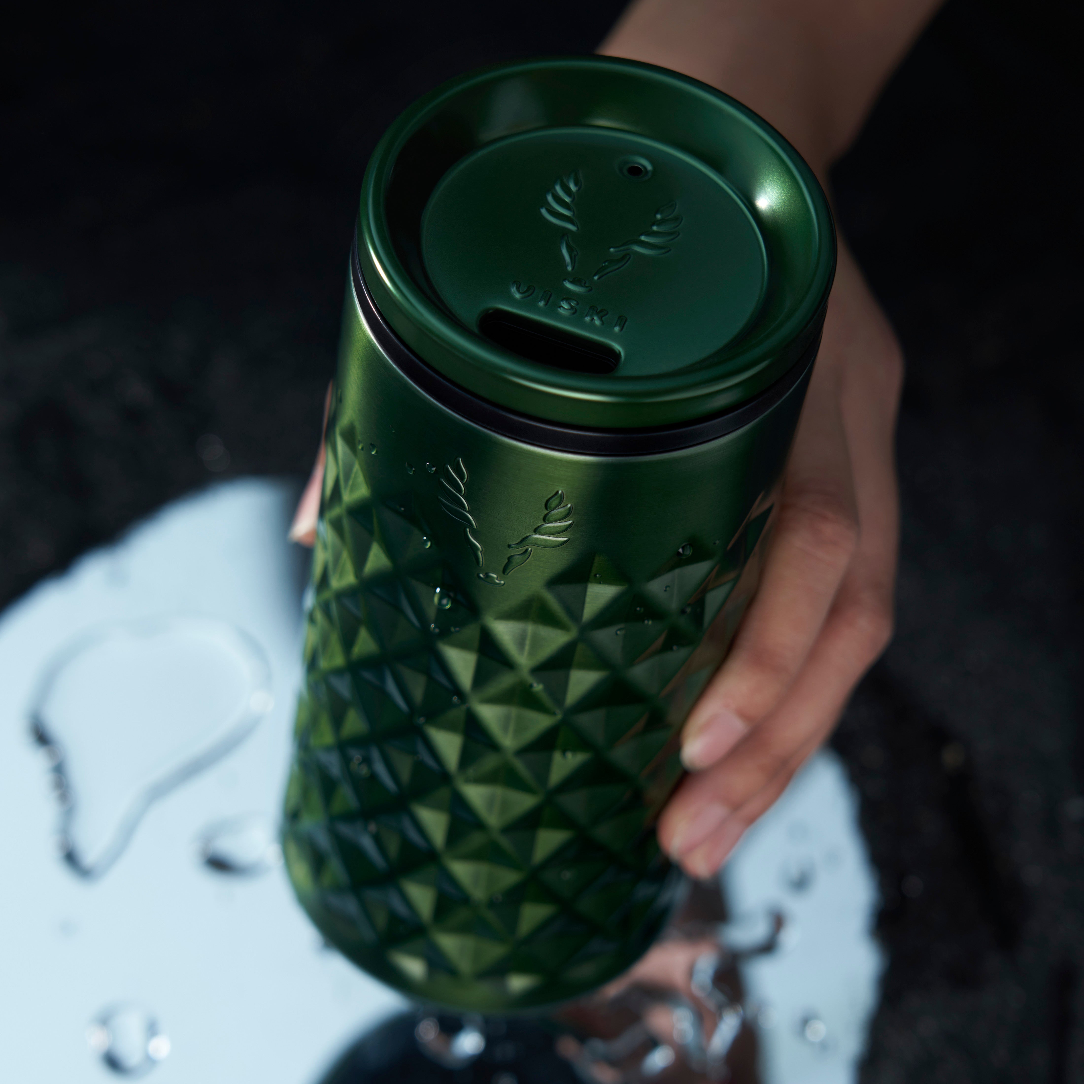 Premium Stainless Steel Highball Tumbler - 20oz Insulated Satin Green Cup for Iced Coffee, Cocktails & Outdoor Adventures | BPA-Free, Sweat-Proof, Durable Drinkware for Home, Office & Travel