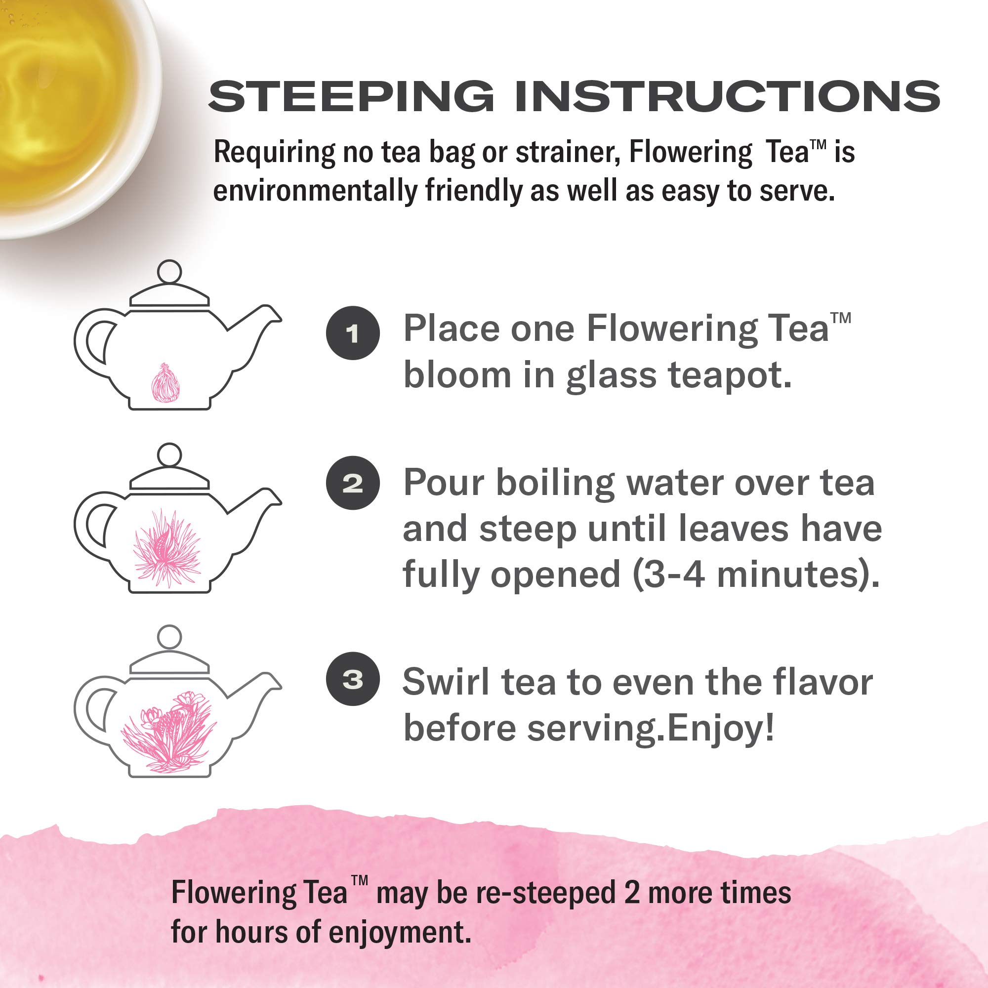 Numi Organic Tea Petite Bouquet - 4-Variety Flowering Tea Blossoms for Blooming Tea, Makes 12 Pots | Perfect for Relaxation, Gifts & Tea Ceremonies
