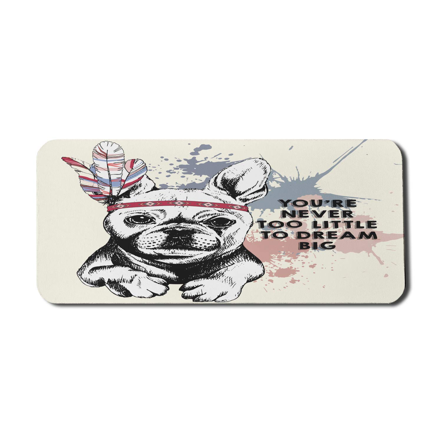 Ambesonne Large Abstract Mouse Pad with Tribal Feather Dog Design - 35
