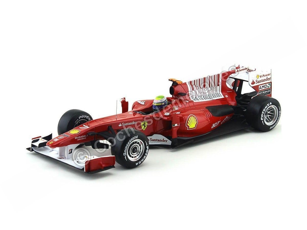Mattel Hot Wheels Elite T6288 1:18 Scale Die-Cast Ferrari F10 Formula 1 Race Car - 2010 Bahrain GP Edition #7 Felipe Massa - Collectible Model Car for Display & Racing Enthusiasts