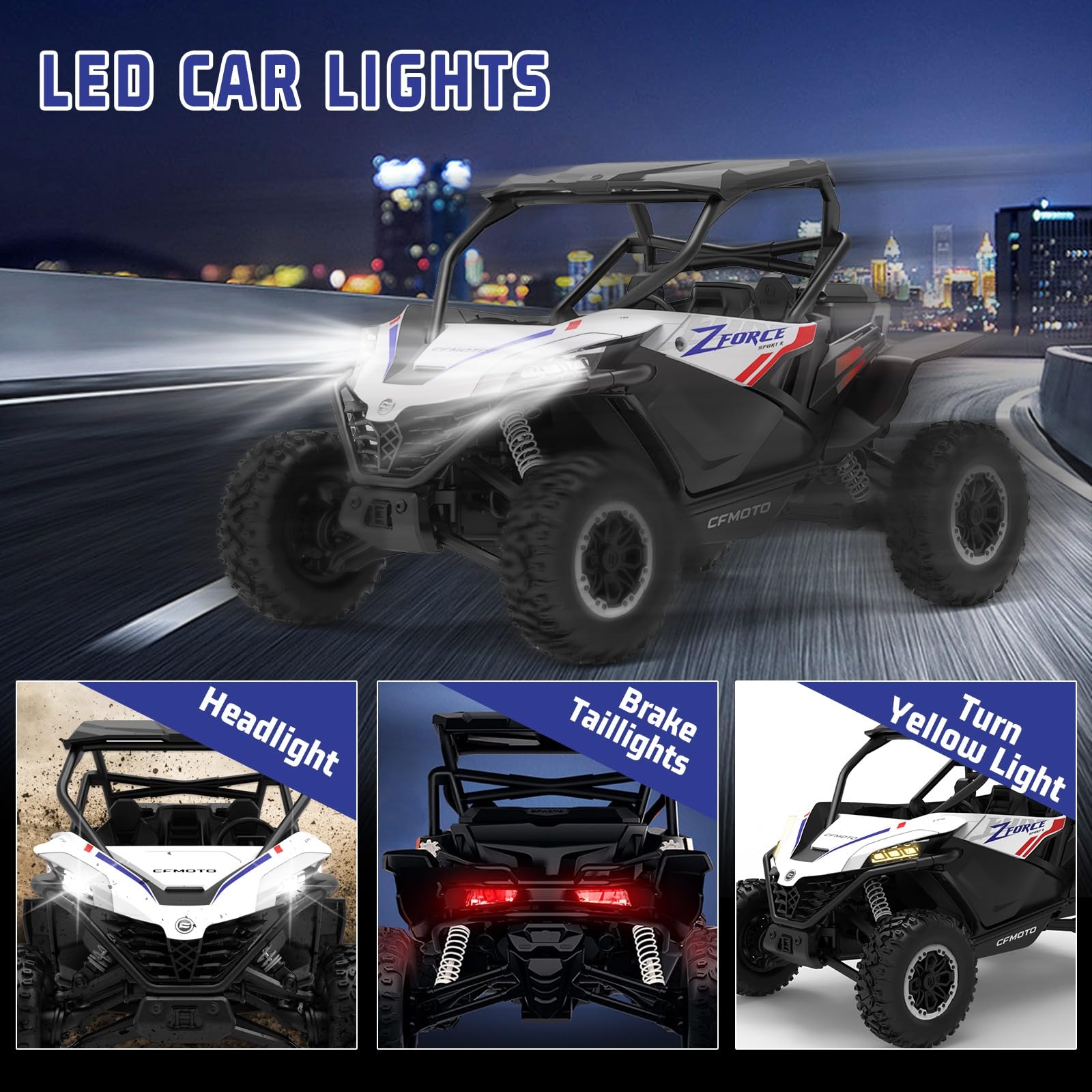 1:12 Scale Spobo 4WD Electric RC Crawler Car - All Terrain Remote Control Vehicle with LED Lights & 3 Speed Modes - Includes 2 Batteries - Perfect Off-Road Toy Gift for Boys, Girls & Adults - Great for Backyard Adventures, Trail Crawling & Outdoor Play