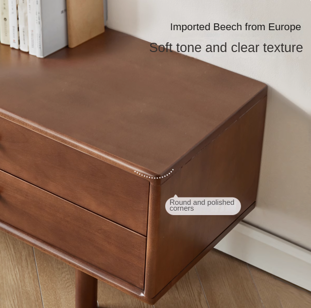 Solid Beech Wood TV Stand with Storage - Modern Entertainment Center for Living Room, Bedroom & Home Theater
