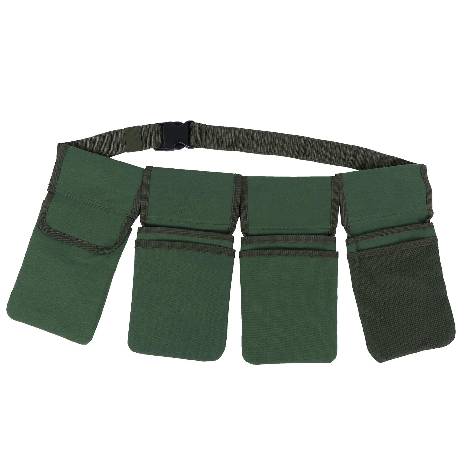 Heavy Duty Canvas Tool Storage Belt with Multiple Pockets - Durable Gardening Tool Organizer for Men & Women - Perfect for Landscaping, Yard Work and Outdoor DIY Projects