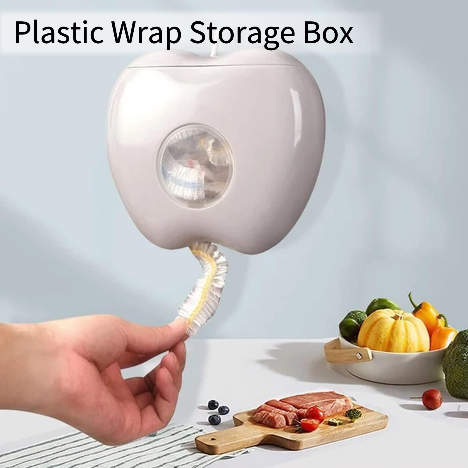 Wall-Mounted Plastic Wrap Storage Box - Punch-Free Removable Cling Film Organizer with Thickened Design for Kitchen & Bathroom (100Pcs) - Perfect for Storing Plastic Wrap, Aluminum Foil, and Wax Paper - Ideal for Pantry Organization and Space Saving