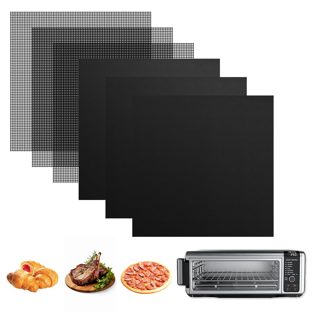 Ninja Foodi Reusable Air Fryer Liners 12x12 Inch - 3 Pack with 3 Mesh Sheets - Oven Safe Baking & Grill Liners for Ninja SP101/SP201/SP301/SP351 - Perfect for Air Frying, Roasting & Reheating in Microwave