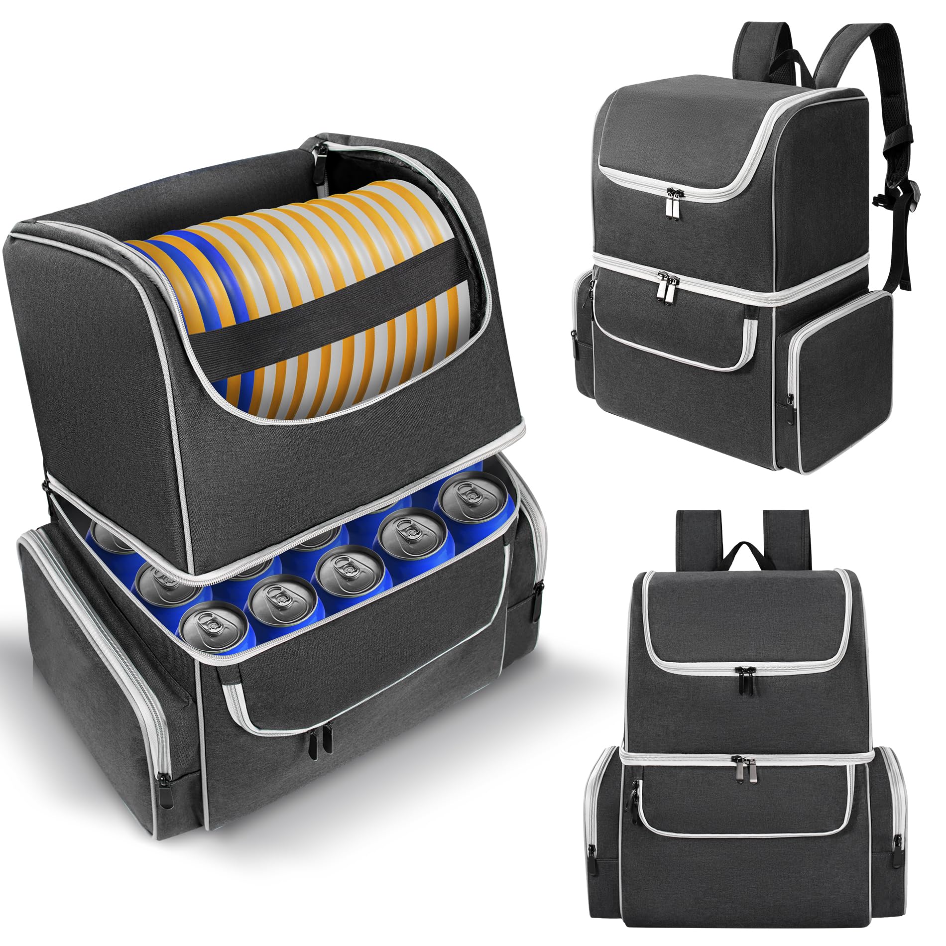 Premium Disc Golf Backpack with Built-in Cooler & Fence Hooks - Holds 18 Discs & 12 Cans - Multi-Pocket Storage for Ultimate Convenience - Perfect for Tournaments, Camping & Outdoor Adventures