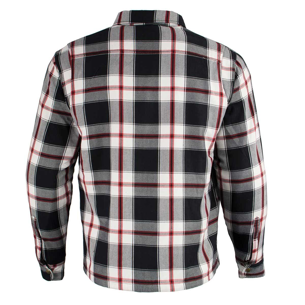 Milwaukee Leather MPM1635 Men's Plaid Flannel Biker Shirt with CE Approved Armor - Aramid Fiber Reinforced for Motorcycle Riding & Outdoor Adventures