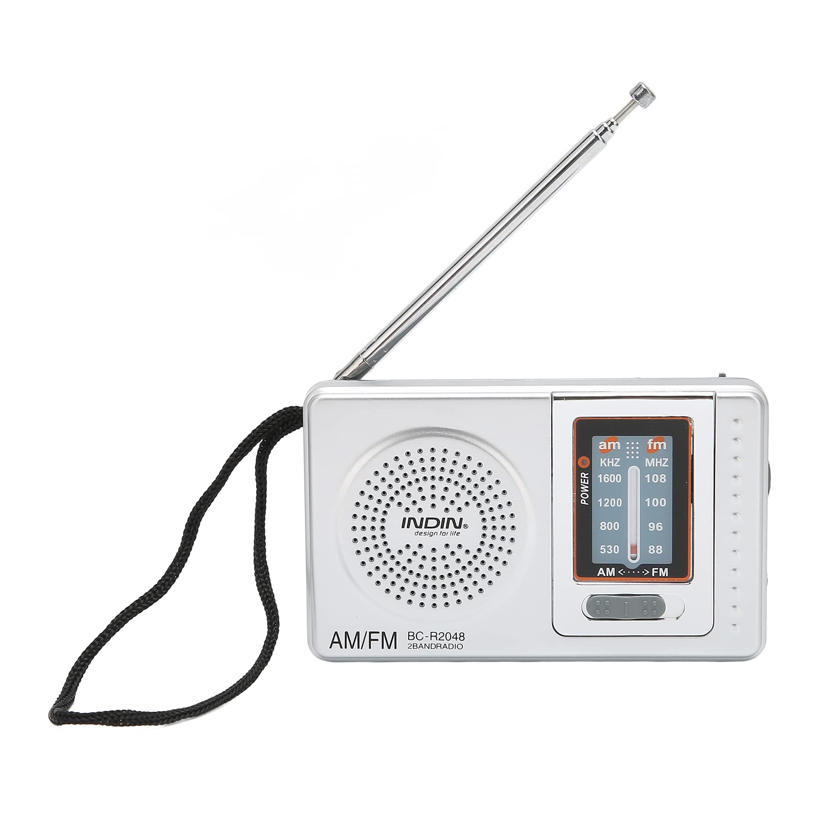 Mini AM FM Pocket Radio with Long Antenna - AA Battery Powered, Easy Tuning at Night, Compact Portable Design for Indoor, Outdoor & Emergency Use - Perfect for Camping, Travel, and Power Outages