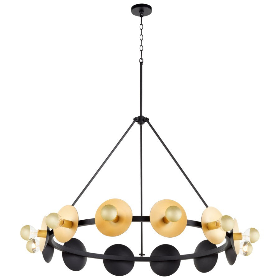Cyan Design 10981 Artemis Chandelier - Noir and Gold Leaf Large Crystal Ceiling Light Fixture for Dining Room, Living Room, or Bedroom Elegant Lighting