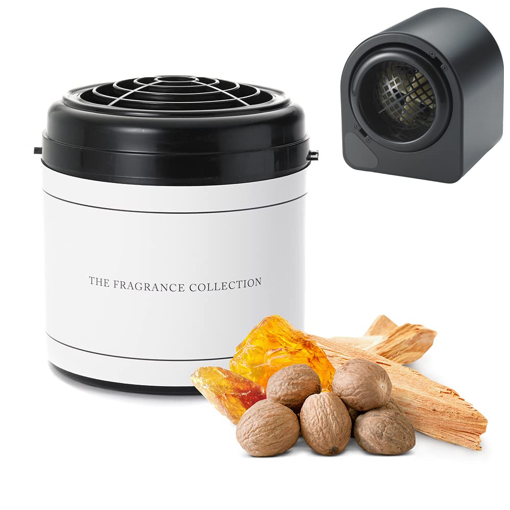 Luxury Home Diffuser Set with Black Orchid Scent Cartridge - Amber, Nutmeg & Sandalwood Aromatherapy Essential Oil Diffuser for Spa, Bedroom & Office Relaxation