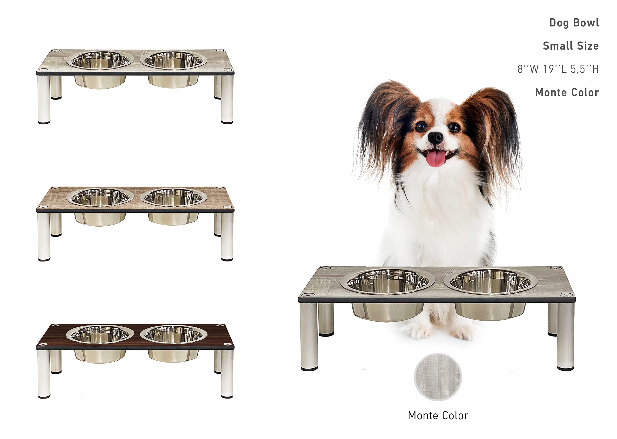 Elevated Pet Bowls for Cats & Dogs - Adjustable Height Stainless Steel Dog & Cat Feeder with Aluminum Stand - Perfect for Small, Medium & Large Pets - Indoor/Outdoor Use for Dining & Hydration