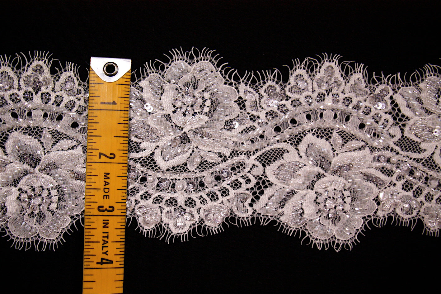 Chantell Natural Lace Trim - Elegant Lace Fabric for Wedding Dresses, Bridal Gowns & DIY Crafts - Perfect for Sewing, Costume Design & Home Decor Projects