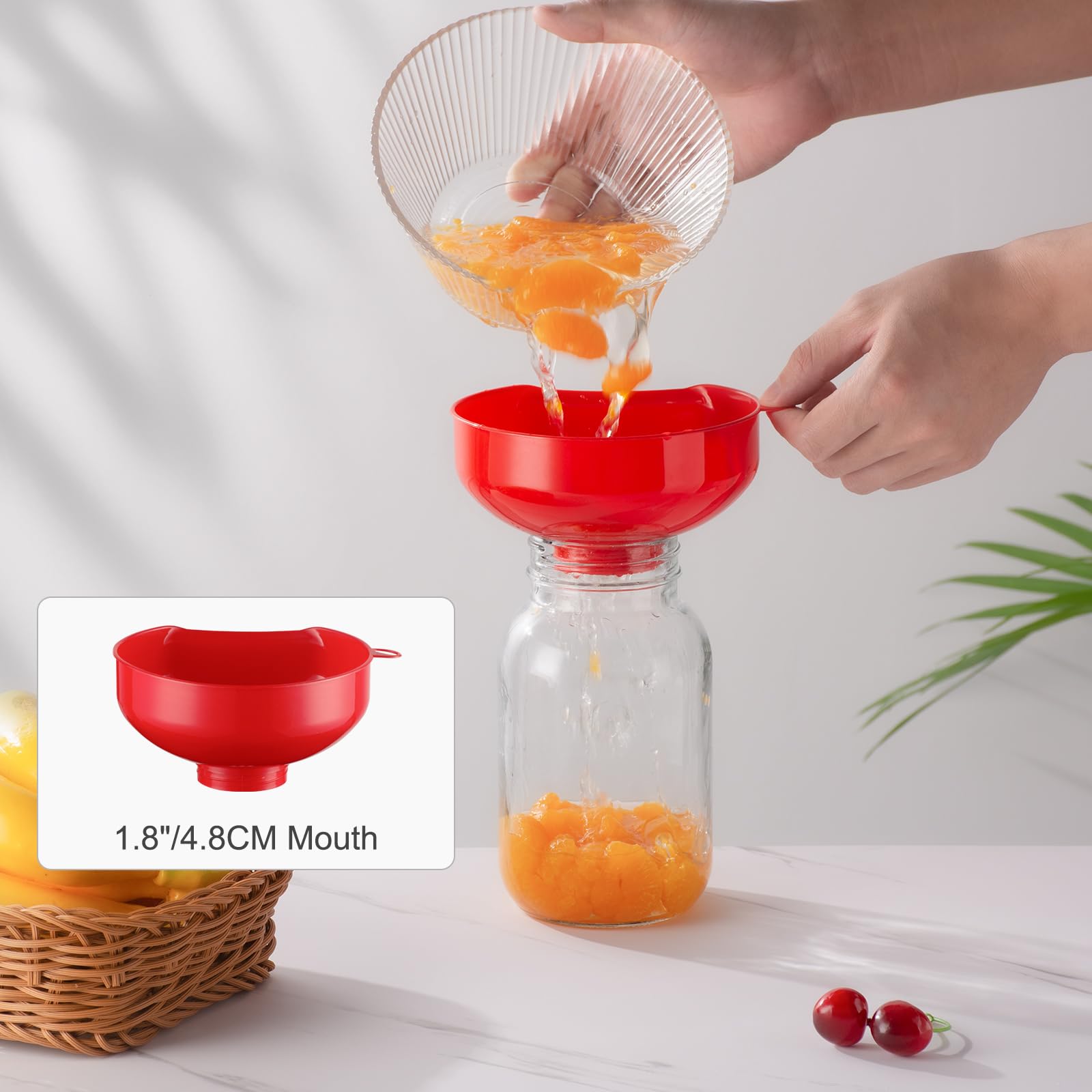 Premium Wide Mouth Kitchen Funnels - 4-Piece Food Grade Plastic Funnel Set with Strainer for Canning, Bottle Filling & Mason Jars | Ideal for Cooking, DIY Shampoo Making & Liquid Transfer | BPA-Free, Durable & Easy to Clean