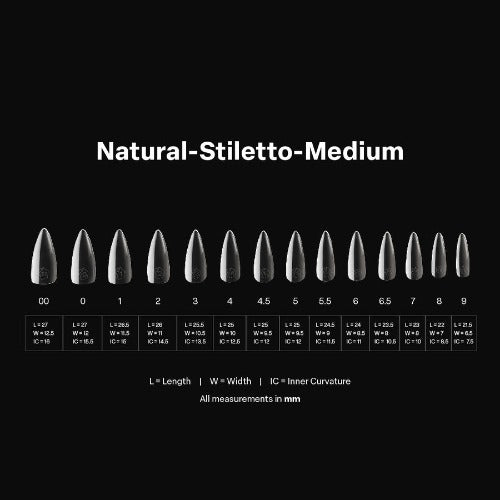 Apres Gel X Tips 2.0 - 600pc Natural Medium Stiletto Nail Extensions for Salon & DIY Manicure | Long-Lasting Fake Nails for Professional & Home Use