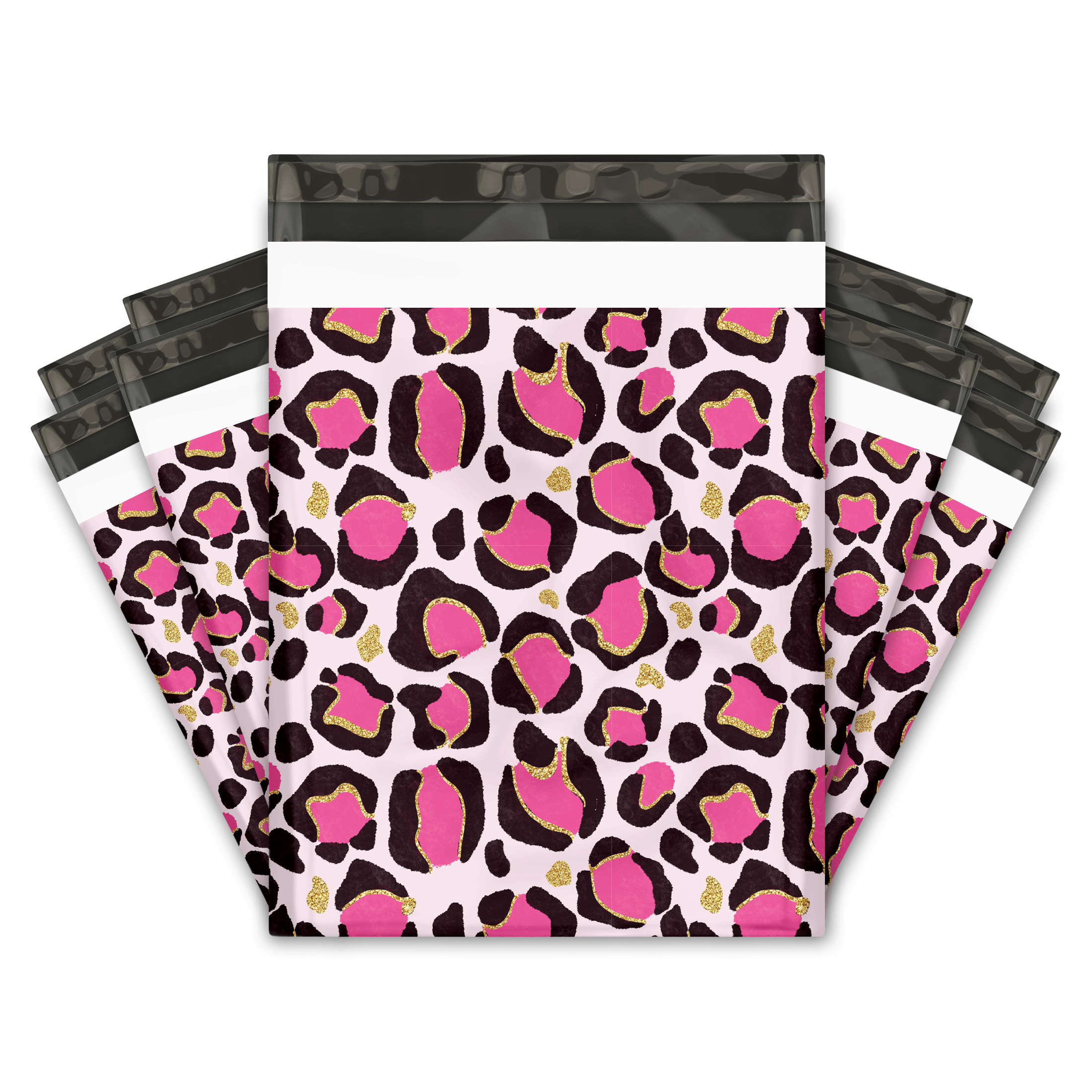12x15 Inch Pink Leopard Print Poly Mailers - Waterproof Shipping Envelopes for Ecommerce | Premium Designer Mailing Bags for Clothing, Jewelry & Small Business Packages