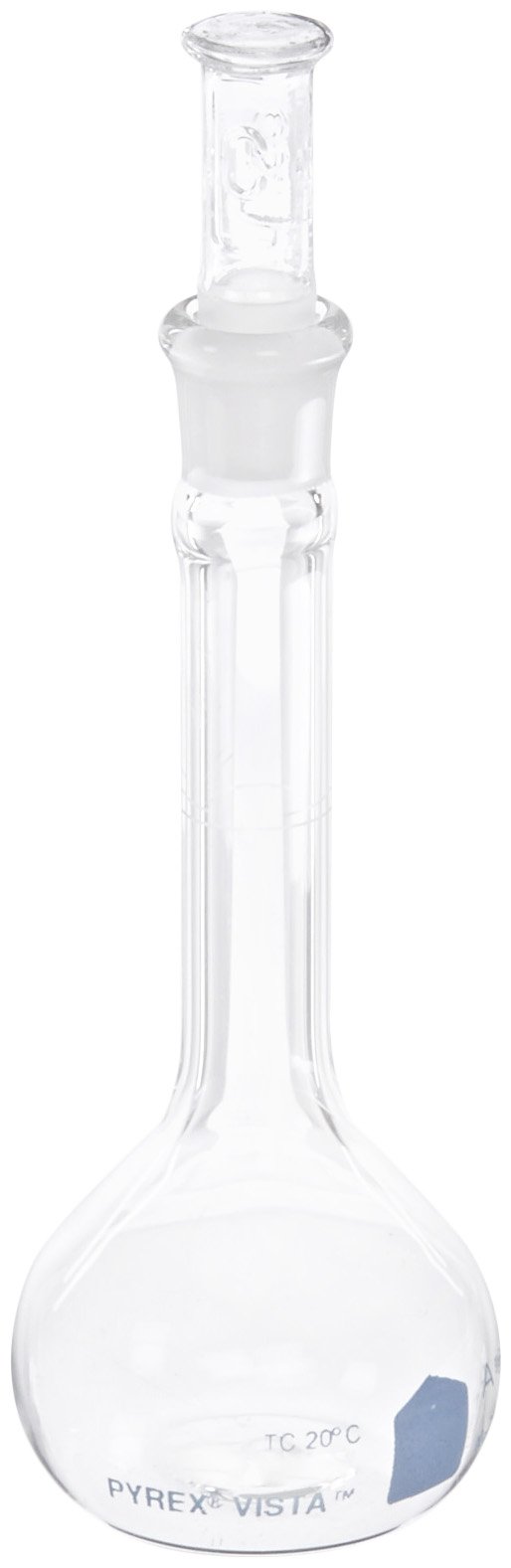 Pyrex Vista Borosilicate Glass Class A 25ml Volumetric Flask with Standard Taper Stopper - Set of 12 - Ideal for Chemistry Labs, Scientific Experiments & Precise Liquid Measurements