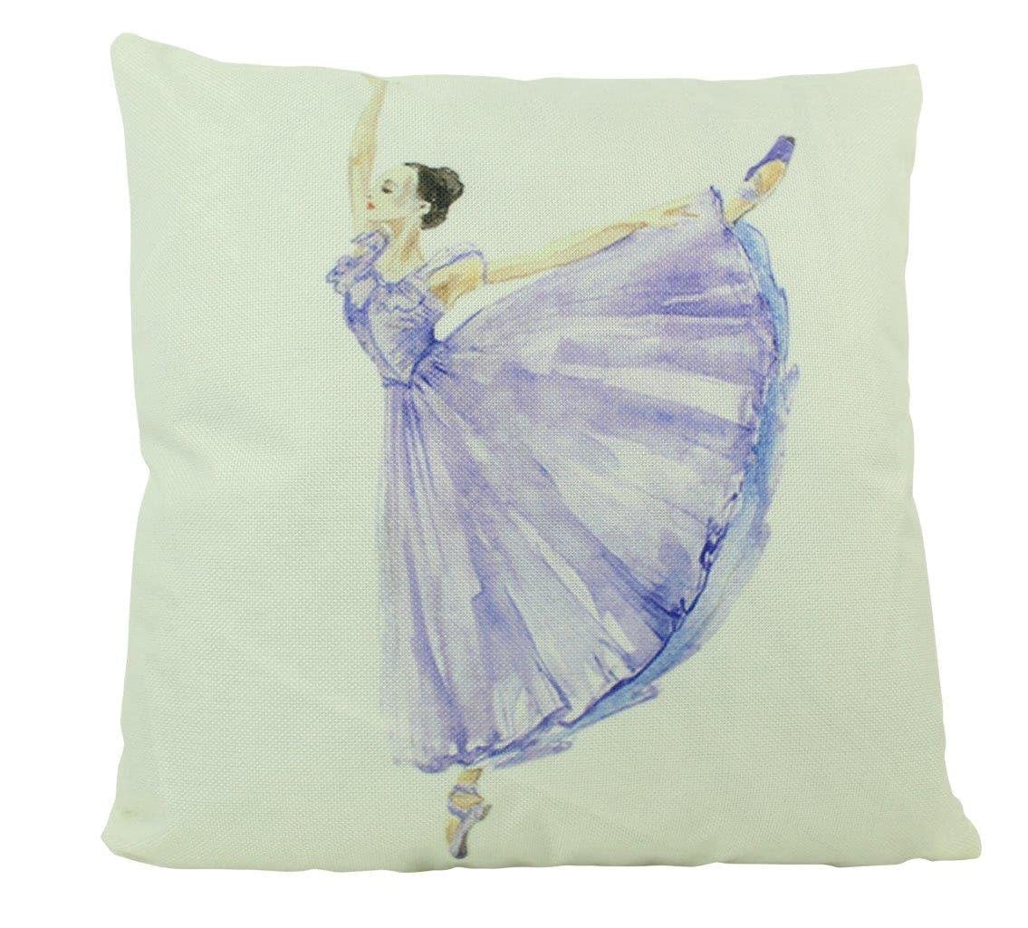Elegant Purple Ballerina Dancing Throw Pillow Cover - Perfect Ballerina Decor & Gift for Dancers, Girls Room Decor - Ideal for Ballet Themed Bedrooms, Dance Studio Decor & Ballet Lover Gifts