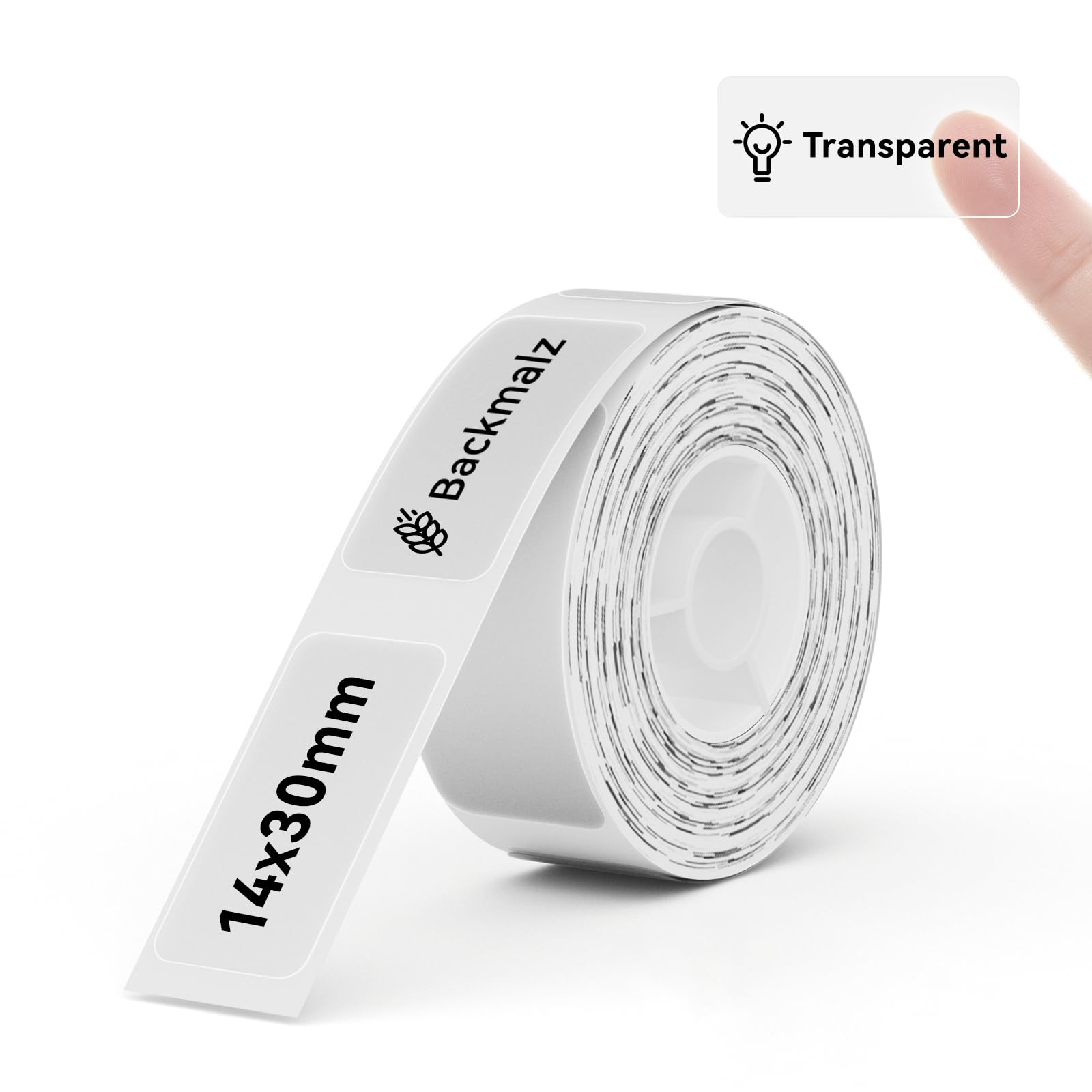 NIIMBOT D11 Label Maker Tape - 0.55 x 1.18 Inch Compatible Label Paper, 210PCS Transparent Sticker Roll for Office Organization, Shipping & Home Labeling