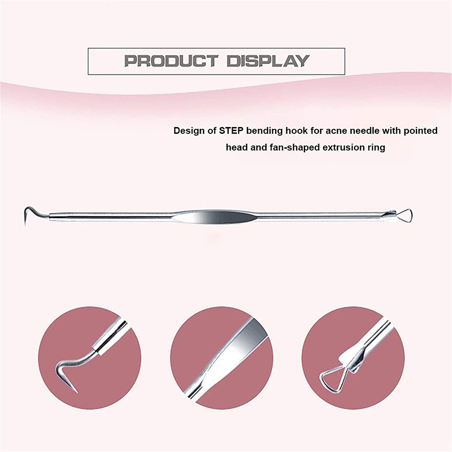 Professional Blackhead Remover Kit - 4Pcs Acne Comedone Extractor Tool Set for Blemish, Whitehead & Zit Removal | Safe for Nose & Face Skin | Perfect for Home Skincare & Spa Treatments