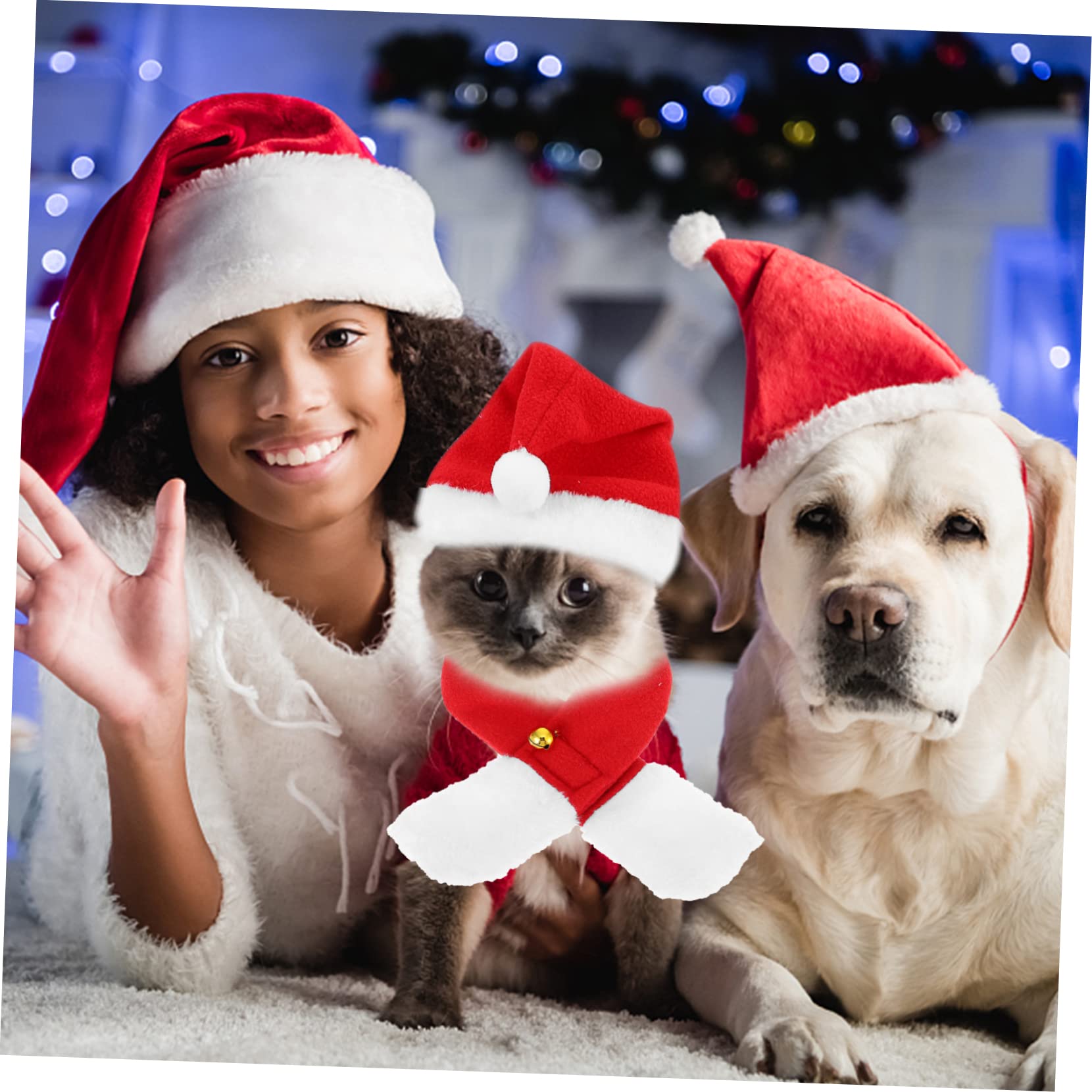 Balacoo Pet Reindeer Hat & Scarf Set for Cats & Dogs - Christmas Costume & Winter Wear