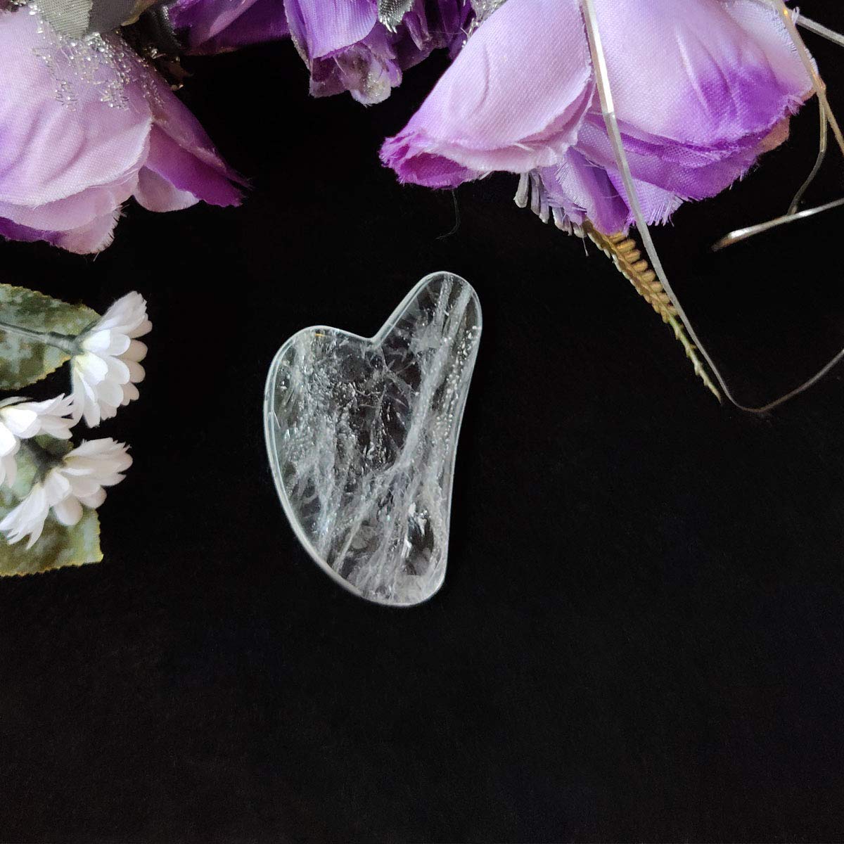 Premium Clear Quartz & Jade Gua Sha Massage Tool Set for Face & Body - 3-Piece SPA Skincare Kit for Anti-Aging, Lymphatic Drainage & Relaxation - Perfect for Home Facial Care & Holistic Wellness Routine