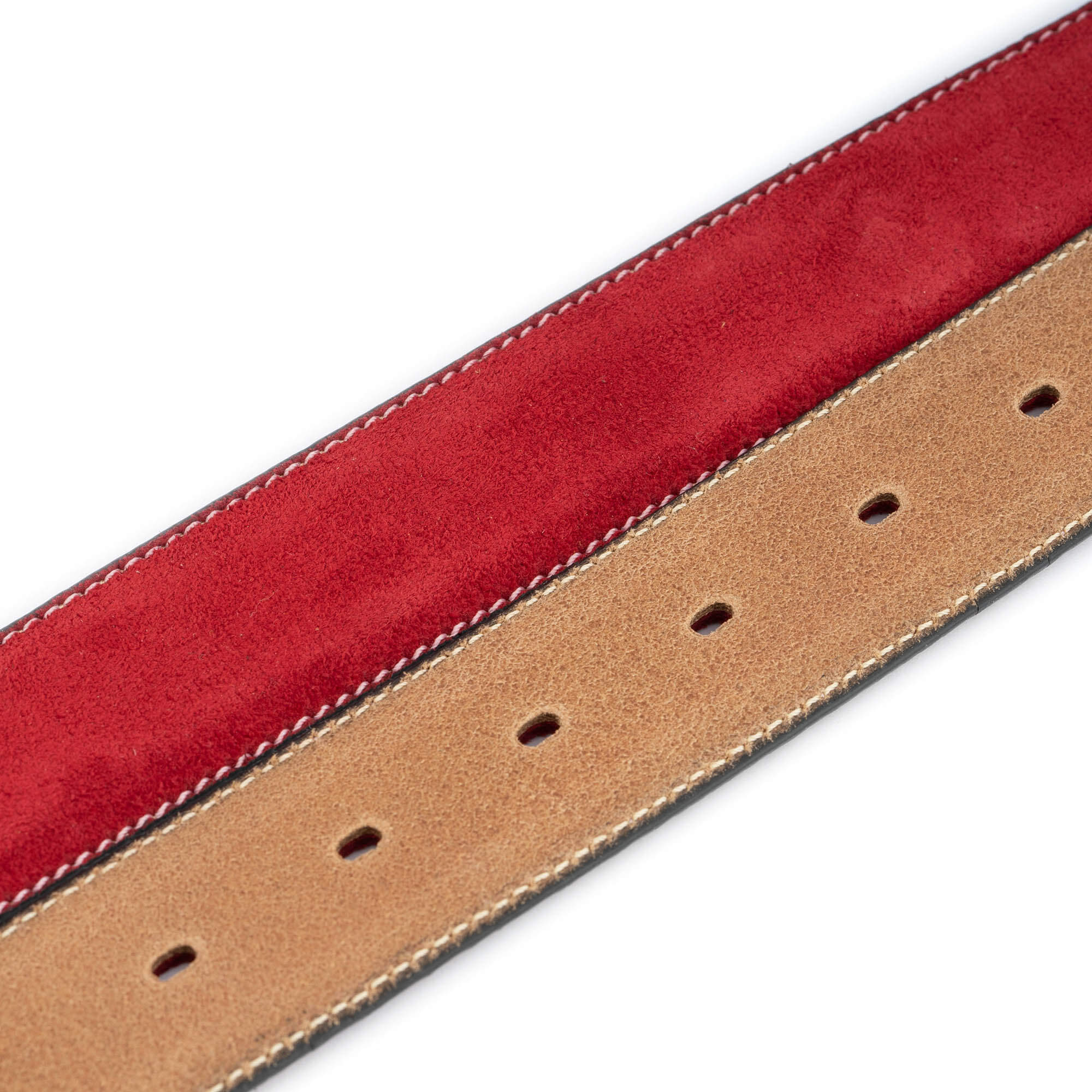 Red Suede Leather Belt for Women - Replacement Strap Compatible with Montblanc Buckles | Perfect for Office, Casual & Formal Outfits