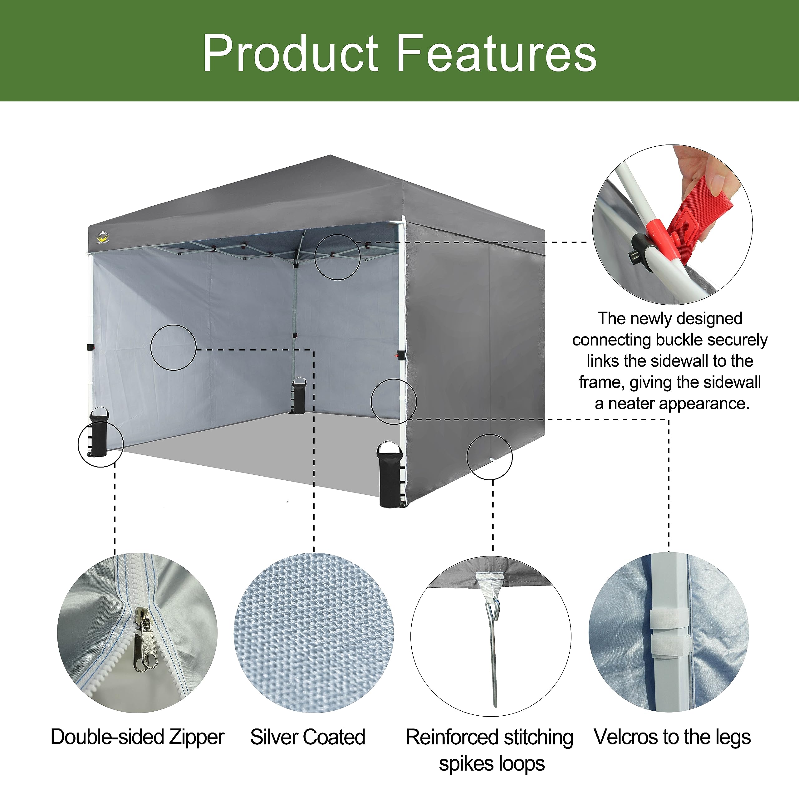 10x10 Pop Up Canopy Tent with Sidewalls - Instant Setup for Outdoor Events & Markets