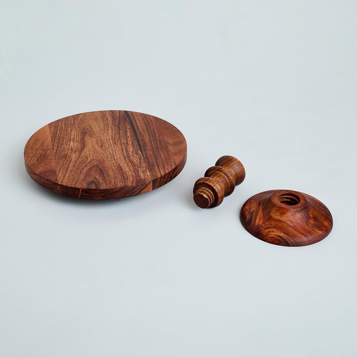 Webbs Brown Birch Folding Cake Stand - Wooden Multipurpose Serving Tray for Pizza, Desserts, Pastries & Snacks | Perfect for Parties, Tea Time & Kitchen Display