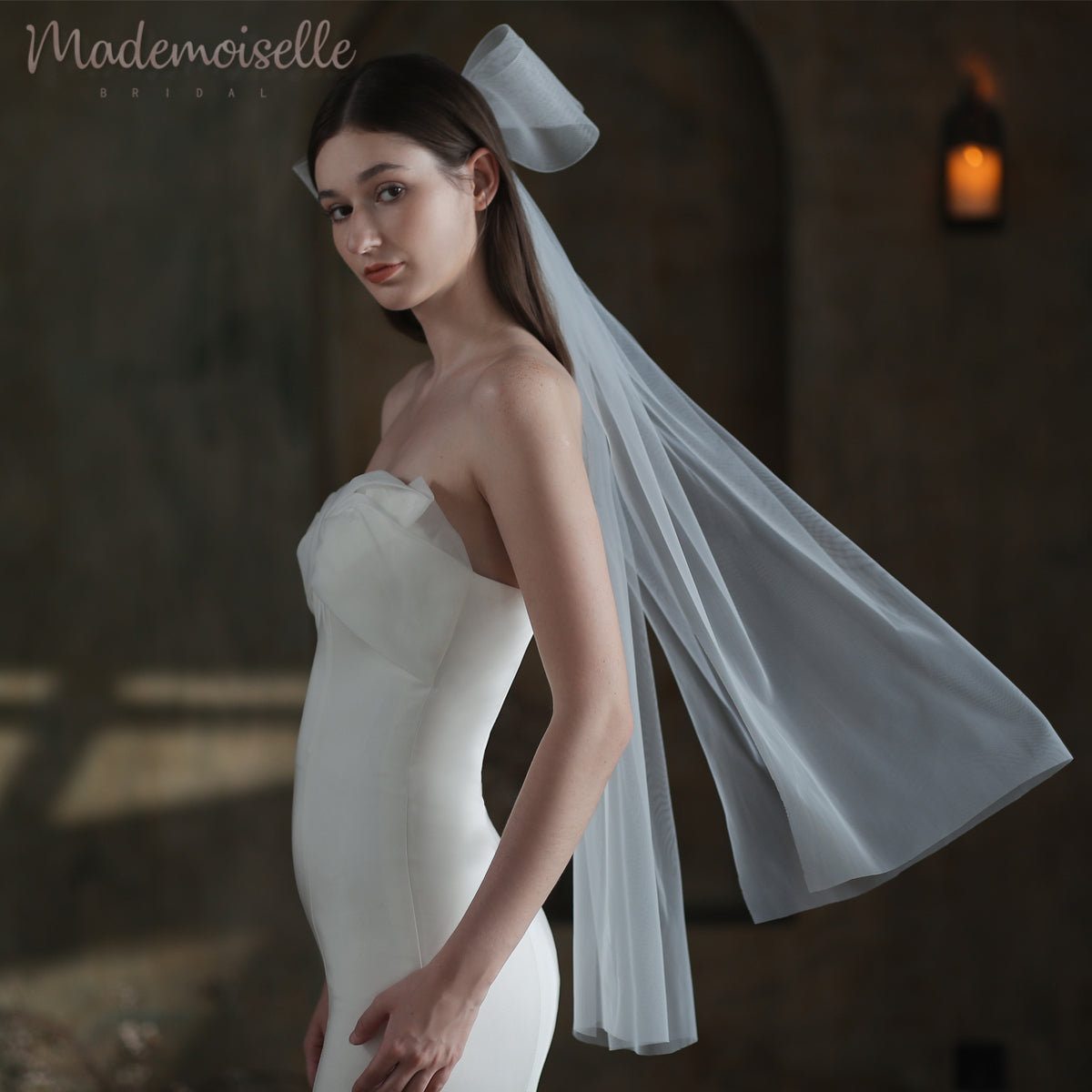Erin Veil - Elegant Lace Wedding Veil for Brides | Perfect for Church Ceremonies & Outdoor Weddings