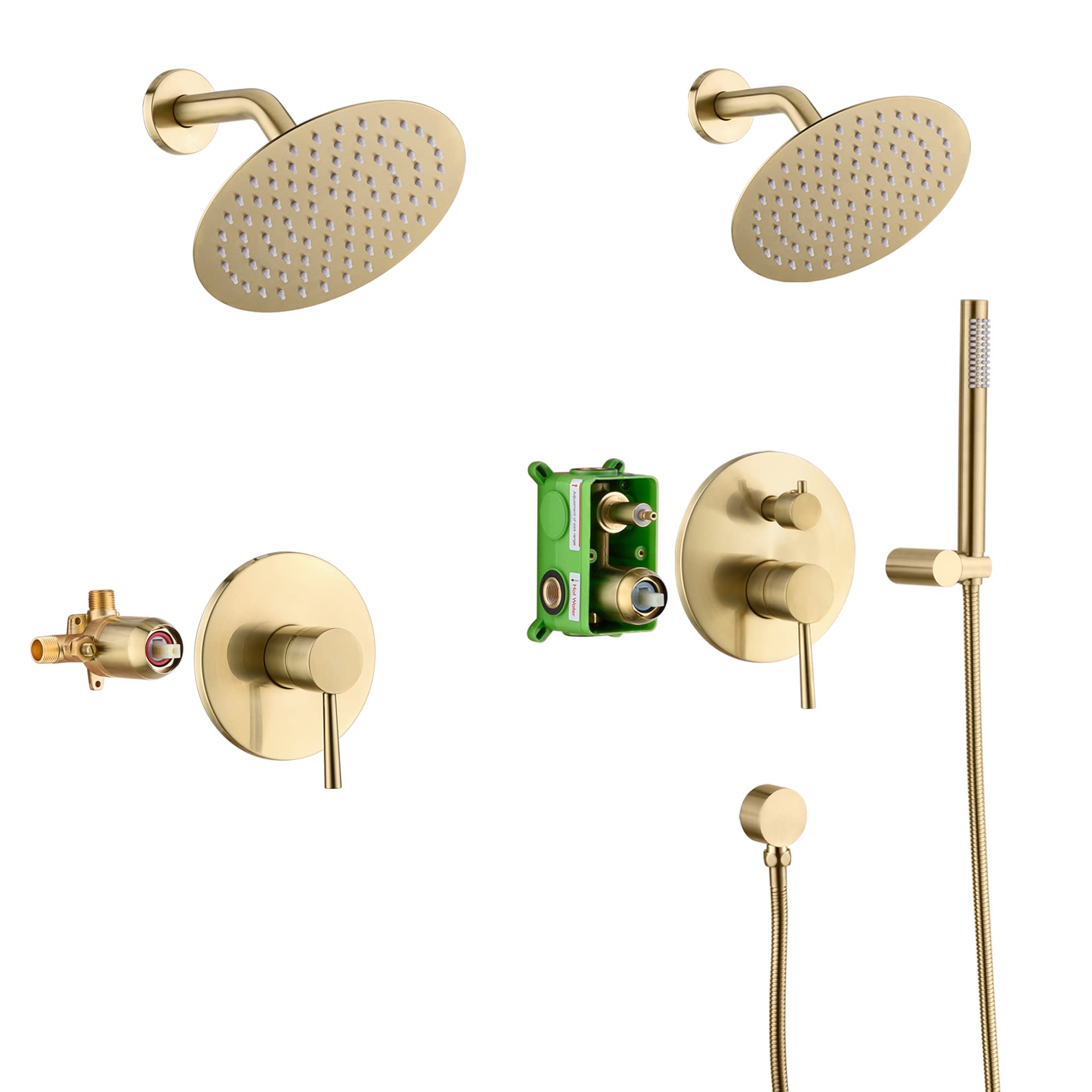 Pressure Balance Shower Faucet S3221BGI-B & Shower System S3223BGI Set - Modern Bathroom Fixtures for Spa-Like Shower Experience | Perfect for Home Renovation & Luxury Bathrooms
