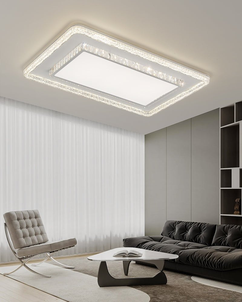 Crystalara Modern Ceiling Light Fixture - Elegant LED Chandelier for Living Room, Bedroom, Dining Room | Energy Efficient Indoor Lighting Solution for Home Decor