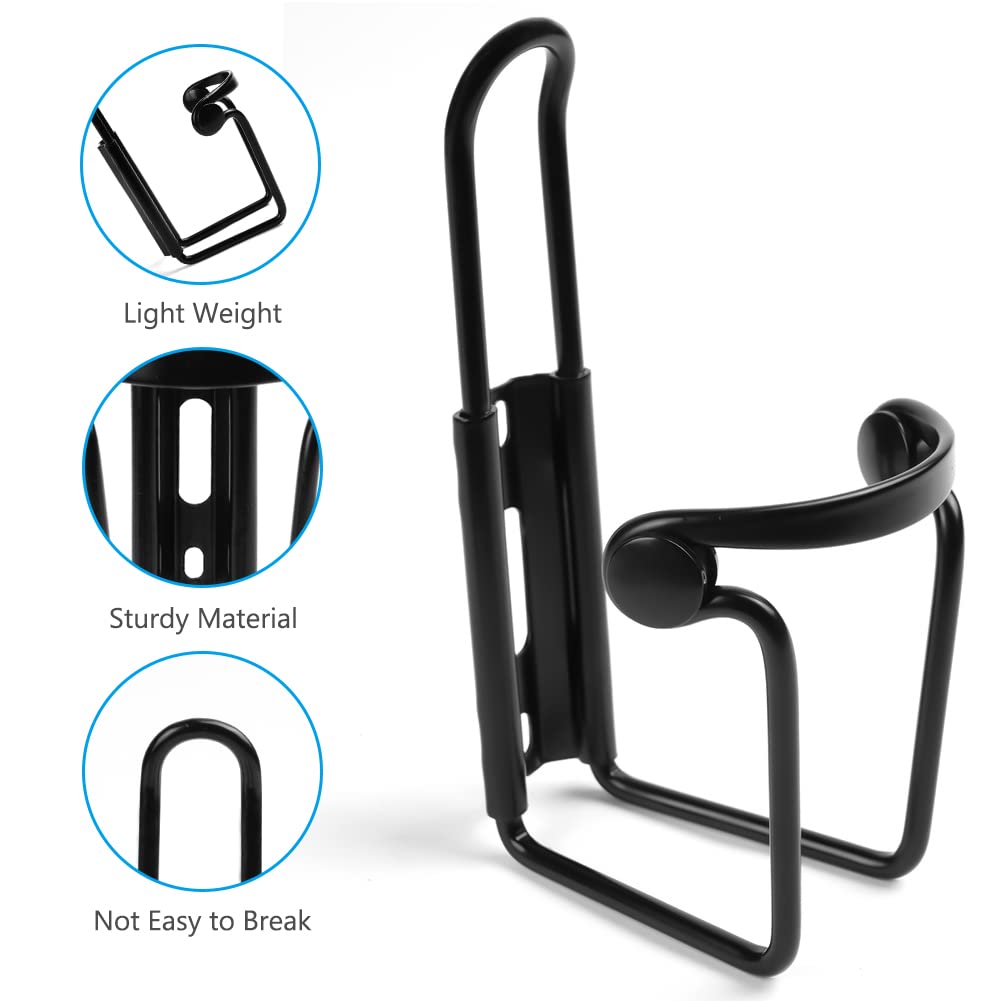 Lightweight Alloy Bike Water Bottle Holder - Universal Bicycle Bottle Cage with Screw Tool for Road, Mountain & Hybrid Bikes - Easy Installation & Quick Mount - Perfect for Cycling, Commuting & Outdoor Adventures - Black