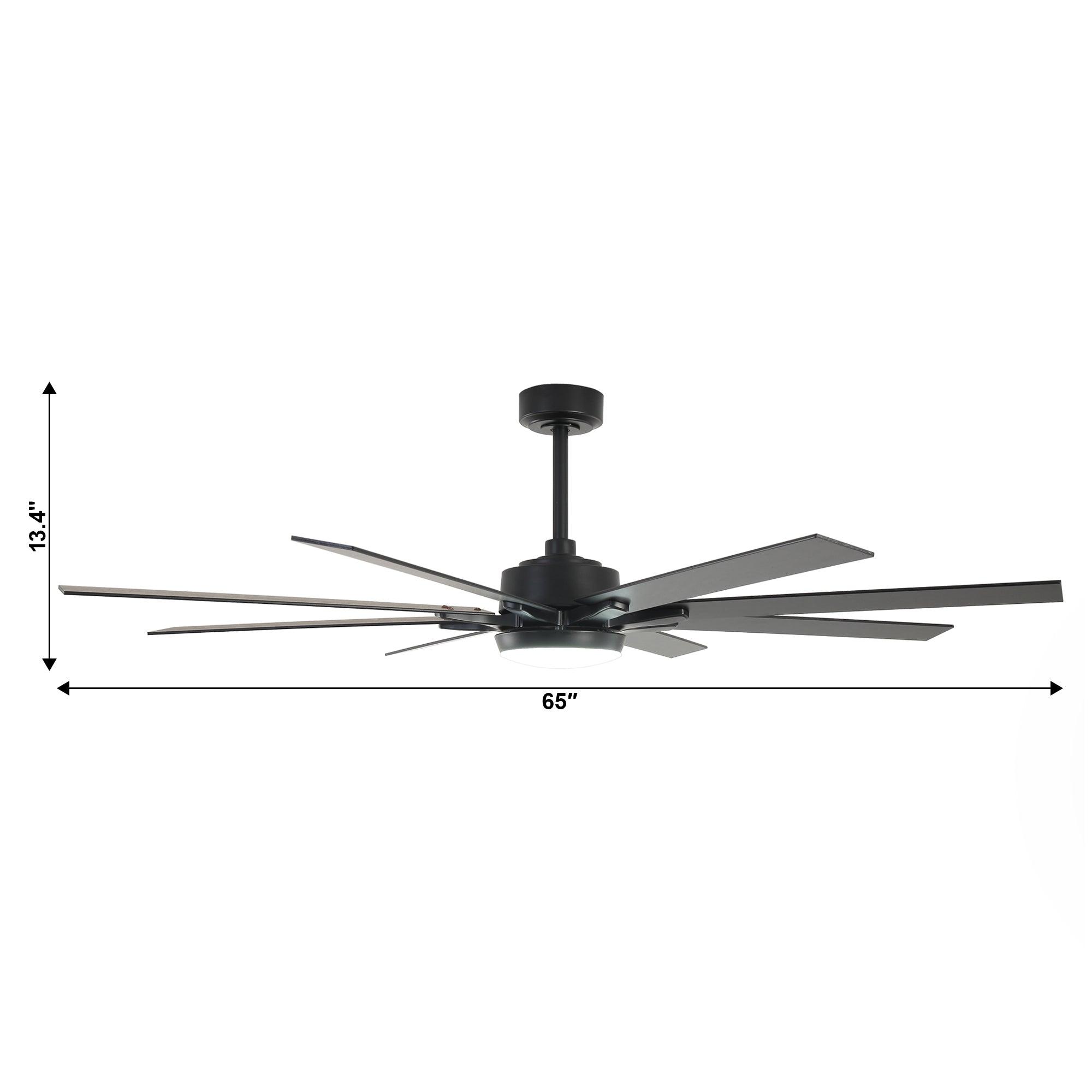 65 Inch Teresa Modern Double Sided Blades Ceiling Fan with Remote Control and LED Light - Perfect for Living Room, Bedroom, and Outdoor Patio Cooling