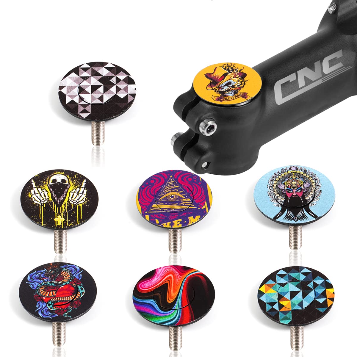 Premium CNC Bike Headset Top Cap with Bolts - 1 1/8