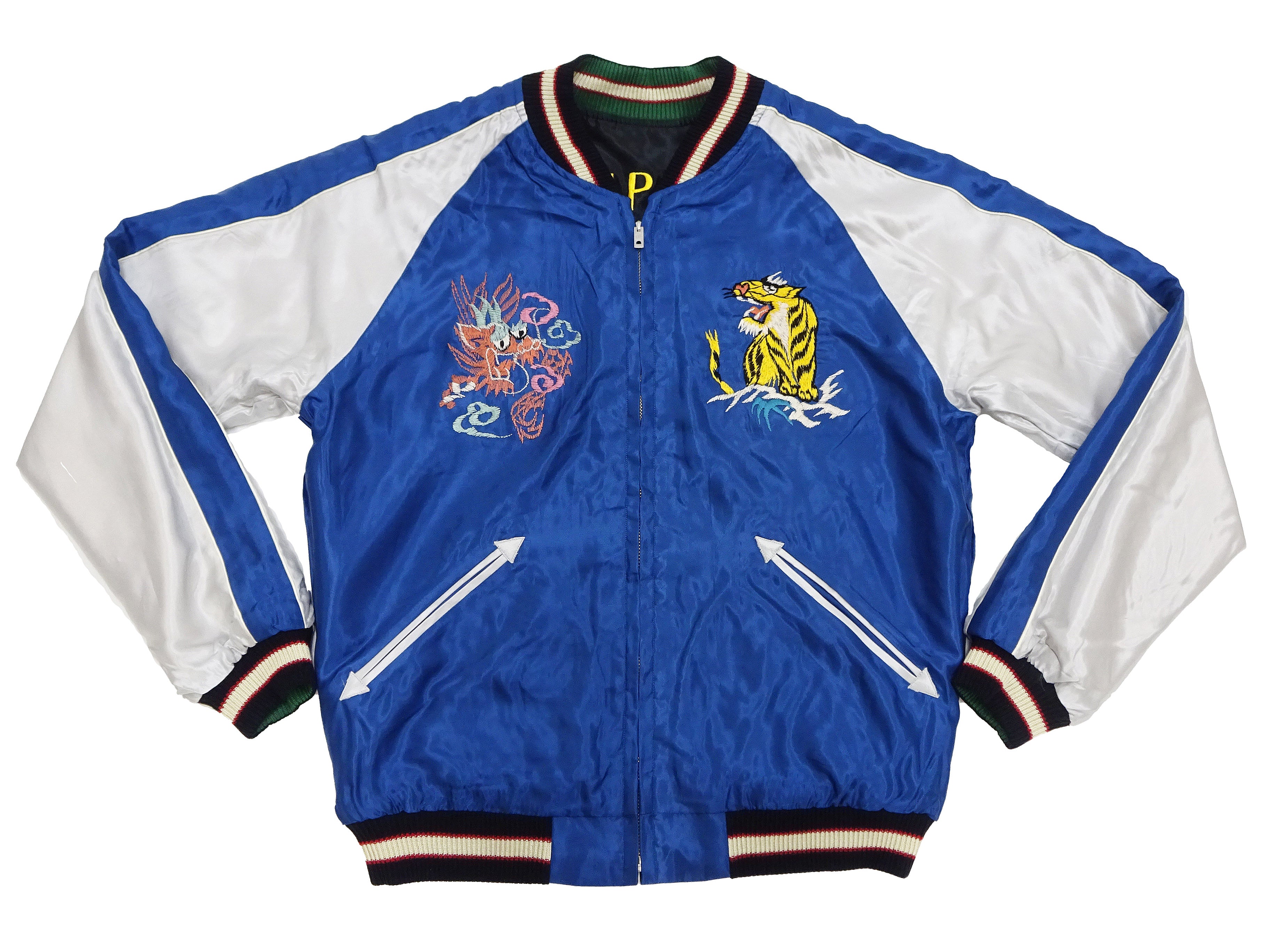 Men's Japanese Sukajan Jacket with Gold Dragon & Japan Map Embroidery - Vintage Souvenir Bomber Jacket for Streetwear & Casual Outfits (TT15542, Black/Blue) - Perfect for Urban Fashion & Japanese Culture Enthusiasts