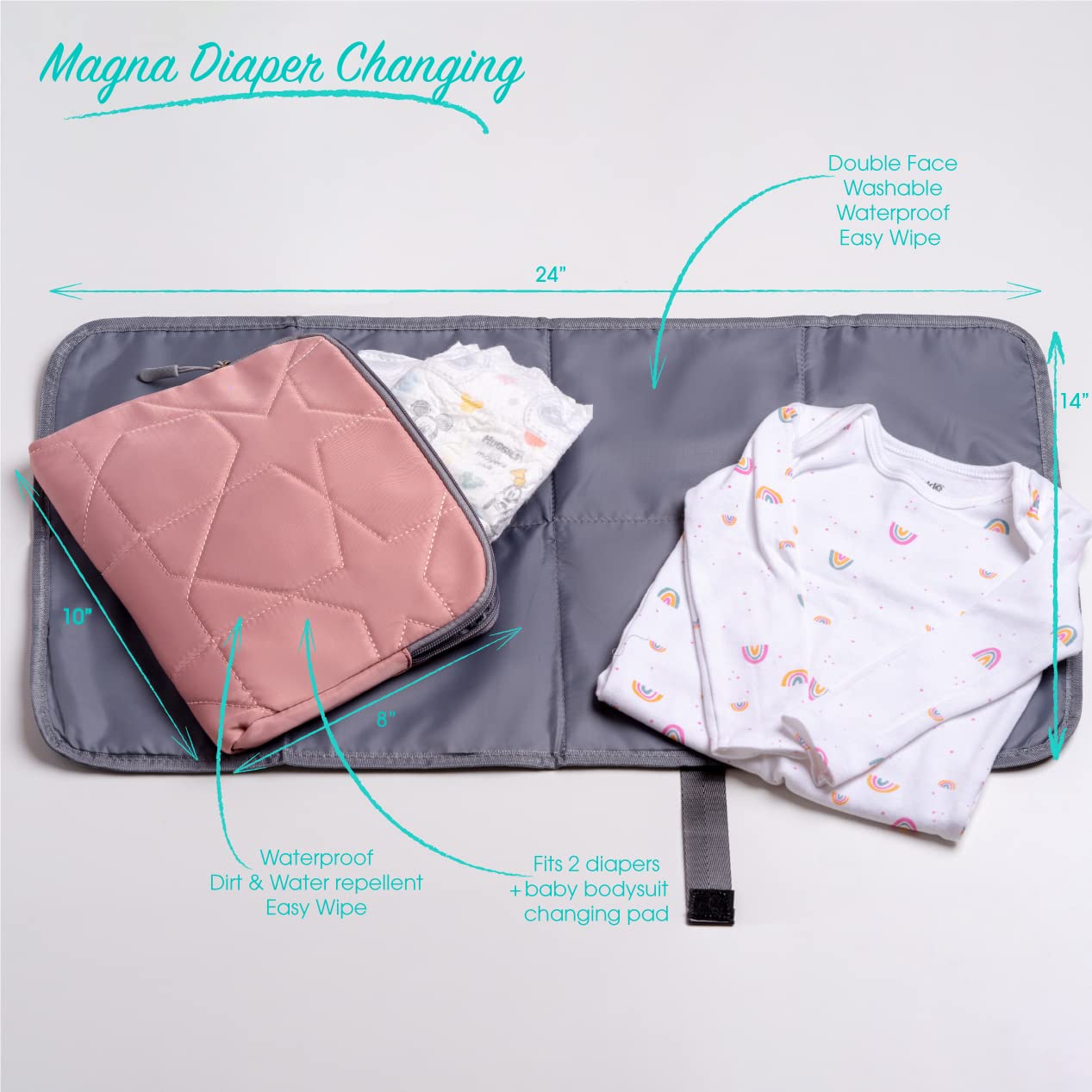 Clamera Diaper Bag Backpack – 5-in-1 Magnetic Travel Backpack with Changing Pad & Organizer Pockets – Large Baby Bag for Moms, Stroller Hanging & On-the-Go Parenting – Perfect for Daycare, Travel & Family Outings