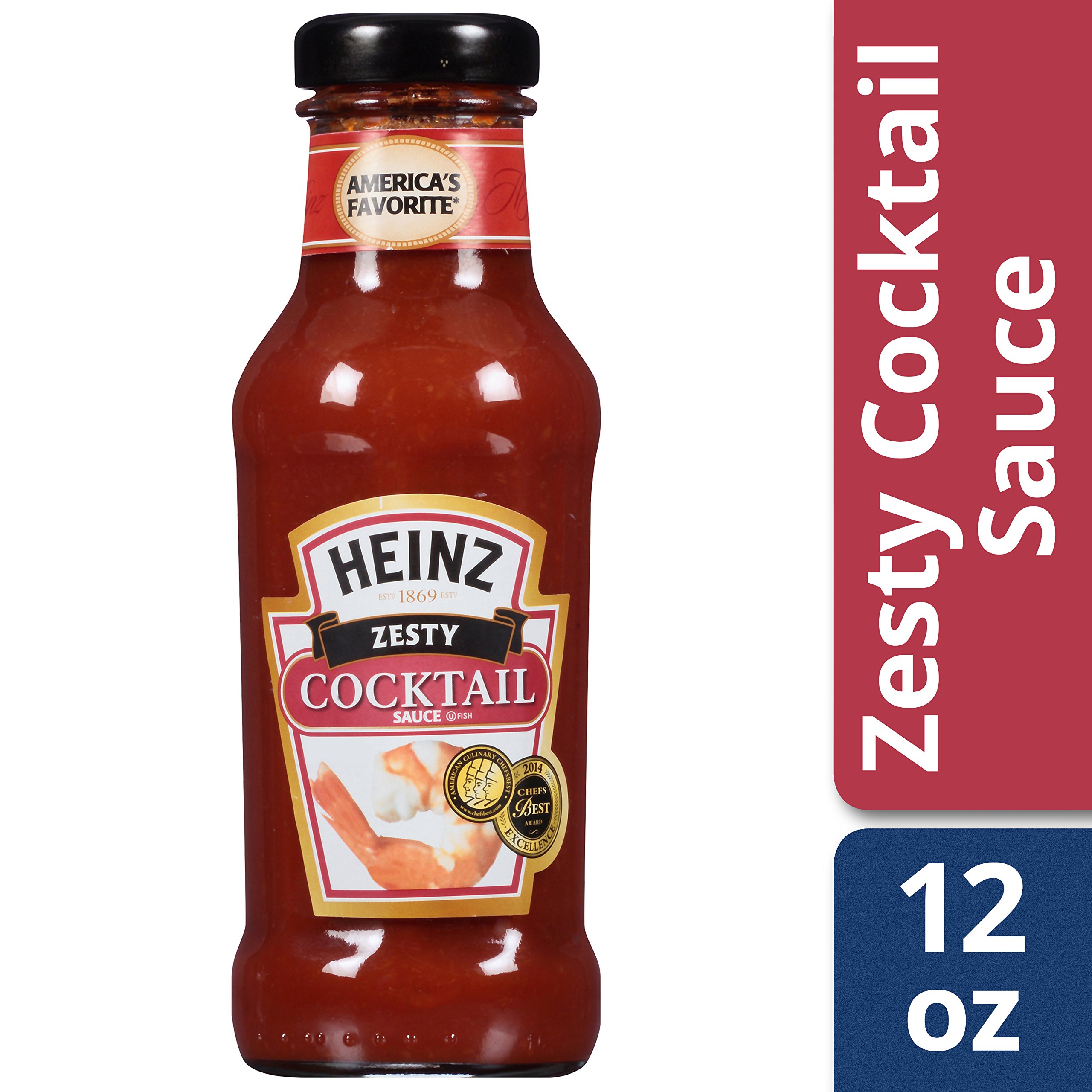Heinz Zesty Cocktail Sauce - 12 Pack (12 oz Bottles) - Perfect for Seafood, Shrimp Cocktails & Party Dips