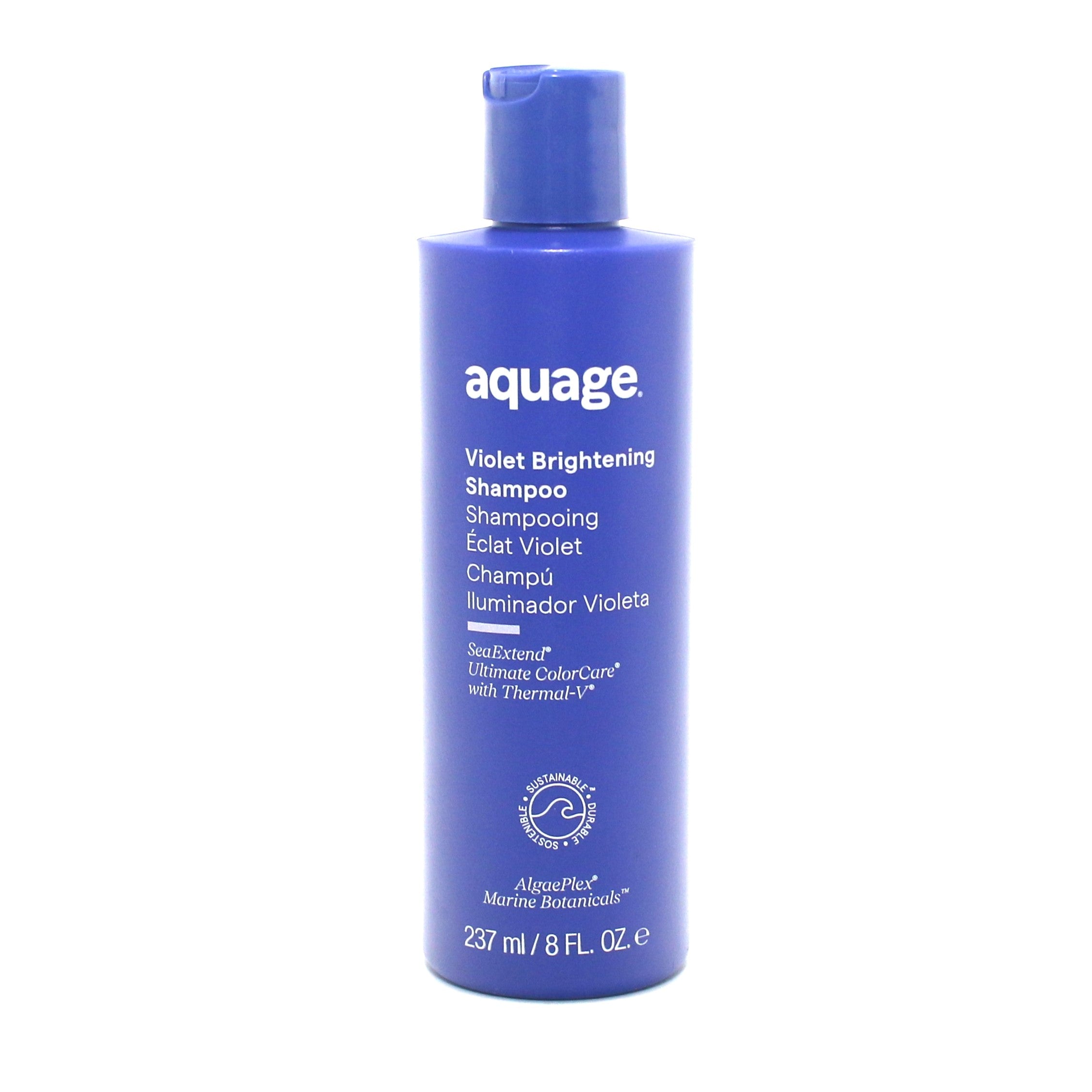 Aquage Violet Brightening Shampoo 8 oz - Purple Toning Shampoo for Blonde & Gray Hair - Eliminates Brassiness & Enhances Shine - Salon Quality Hair Care for Color-Treated Hair - Perfect for Daily Use & Professional Styling