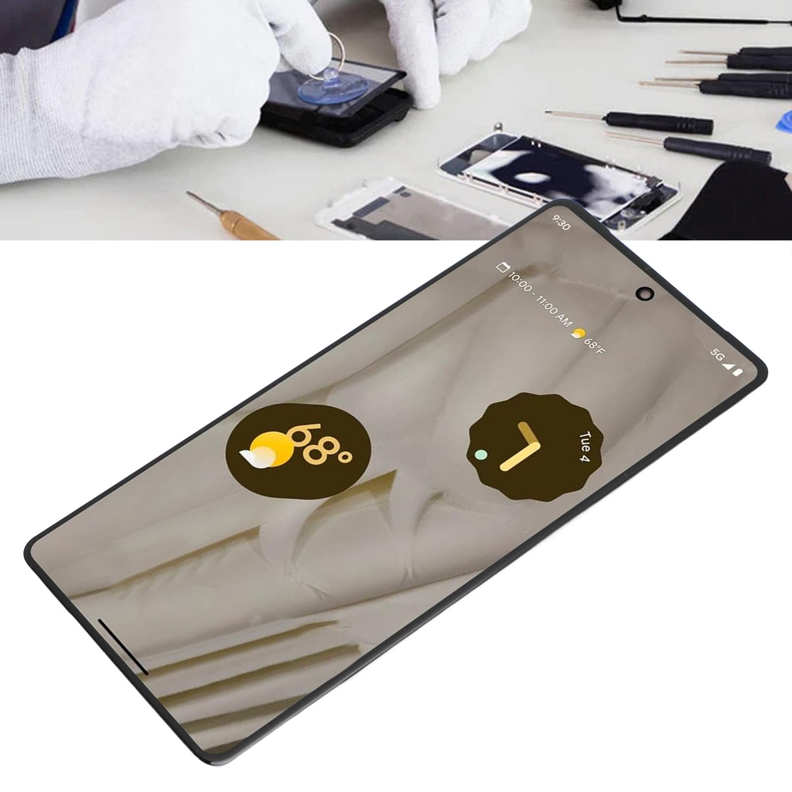 Pixel 7 5G Screen Replacement - 6.3 Inch OLED Display Touch Screen Digitizer Assembly with Repair Tools (Compatible with GVU6C GQML3 Models) - Supports Fingerprint Unlock - Perfect for DIY Phone Repair & Screen Replacement Projects