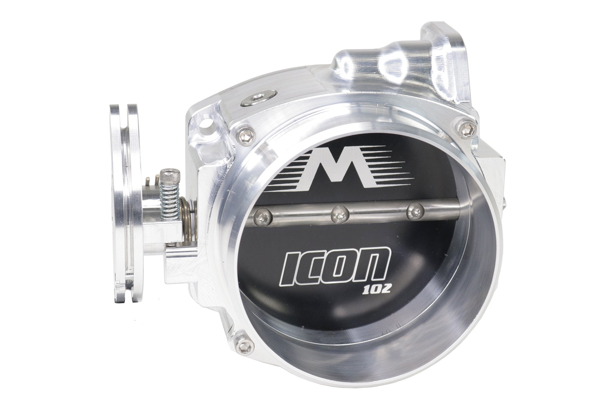 ICON 102mm & 105mm Bare Finish Cable Drive Throttle Body with Interchangeable Connection - High Performance Upgrade for Ford Mustang, Chevy LS Engines & Muscle Cars