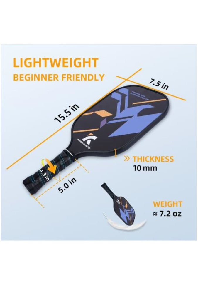 Beginner Friendly Fiberglass Pickleball Set - 4 Paddles & Balls for Outdoor/Indoor Play - Perfect for Family, Friends & Court Games