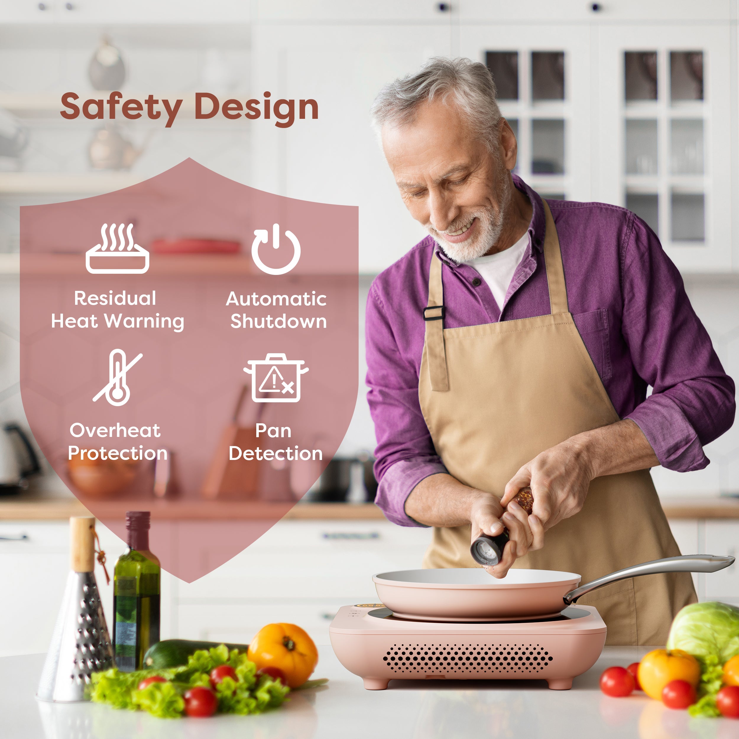 Portable Induction Cooktop 1500W - Fast Heating Electric Stove with Donut Design for Kitchen, Camping & Dorm Use