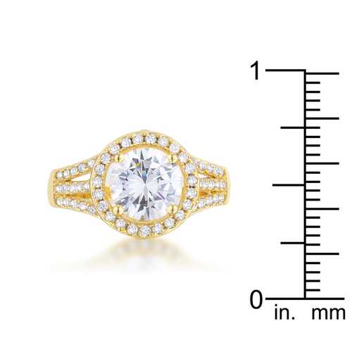 2.5ct CZ Solitaire Engagement Ring in 14k Gold - Classic Elegant Wedding Band for Women, Perfect for Proposals, Anniversaries & Special Occasions