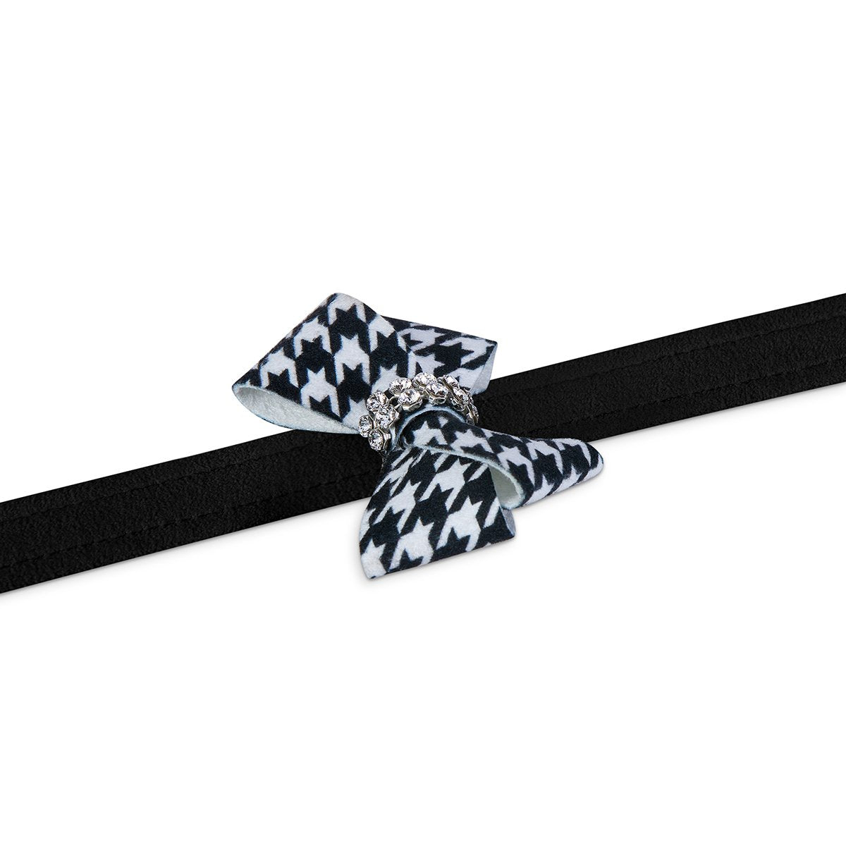 Black & White Houndstooth Pattern Dog Leash with Bow - Stylish and Durable Pet Accessory for Small & Medium Dogs, Perfect for Daily Walks, Training, and Fashion Outings