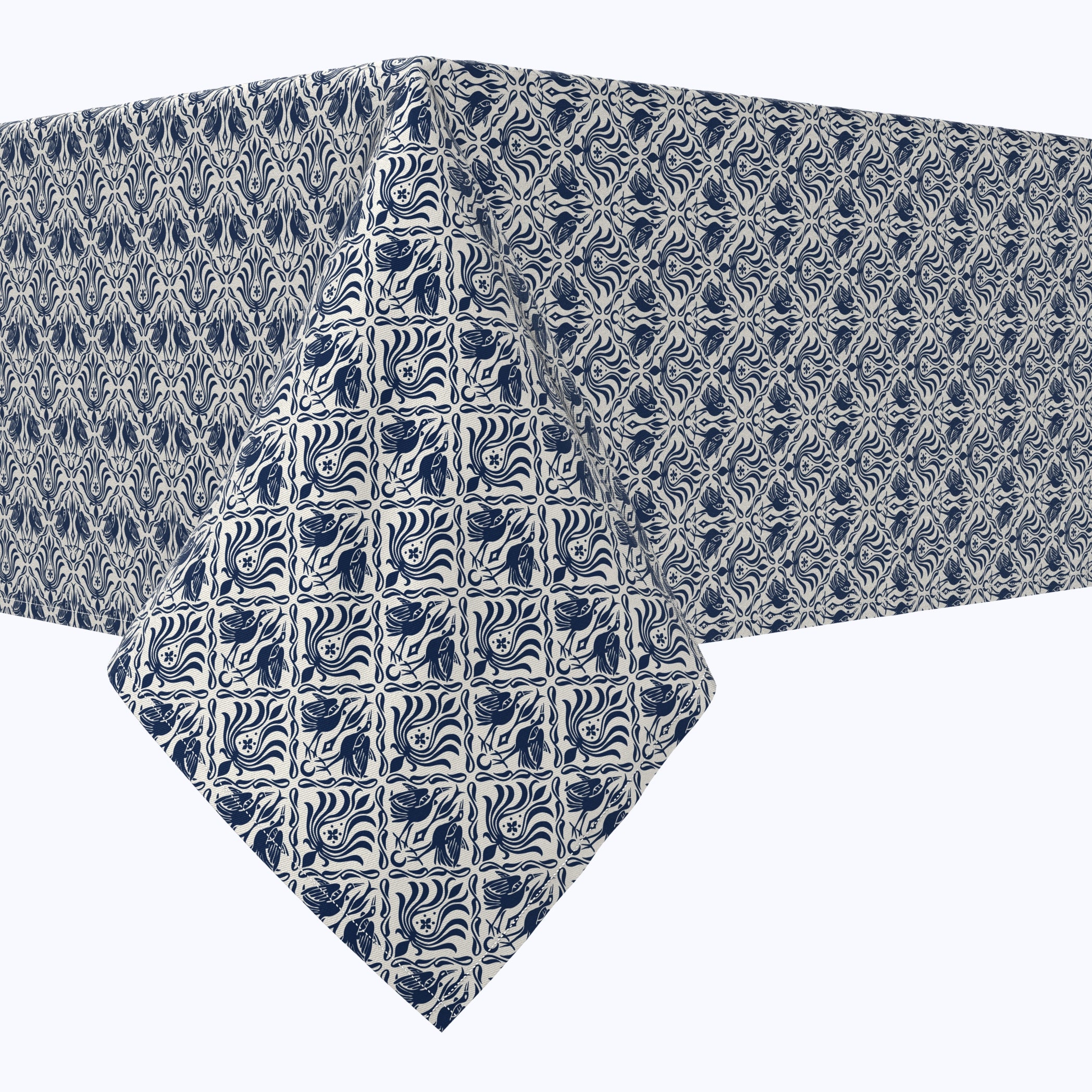 Elegant Damask Tablecloths with Crane Designs - Perfect for Dining, Weddings & Special Events