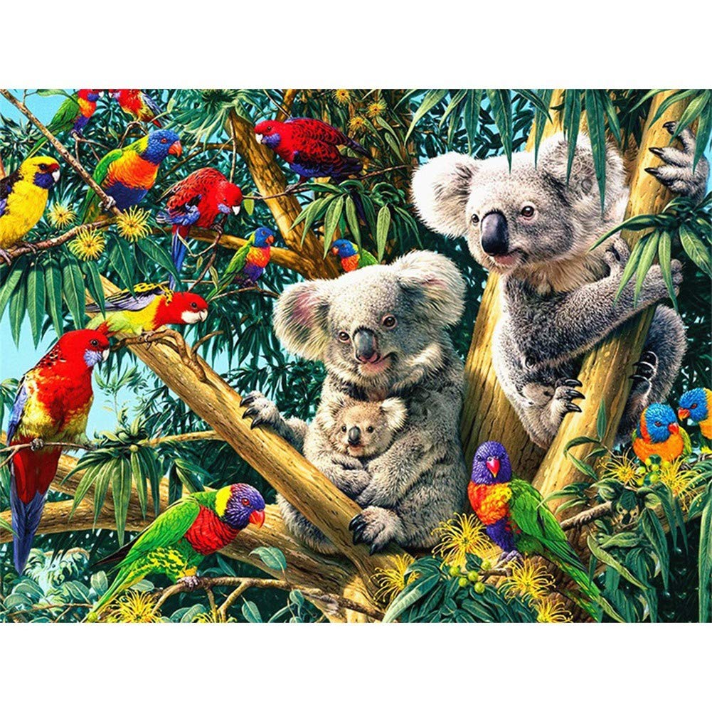 5D Diamond Painting Kit for Adults - Full Drill Koala Animal 60x90cm Square Drill Cross Stitch Crystal Rhinestone Art, DIY Home Wall Decor Mosaic Craft (Perfect for Living Room, Bedroom & Gift Giving)