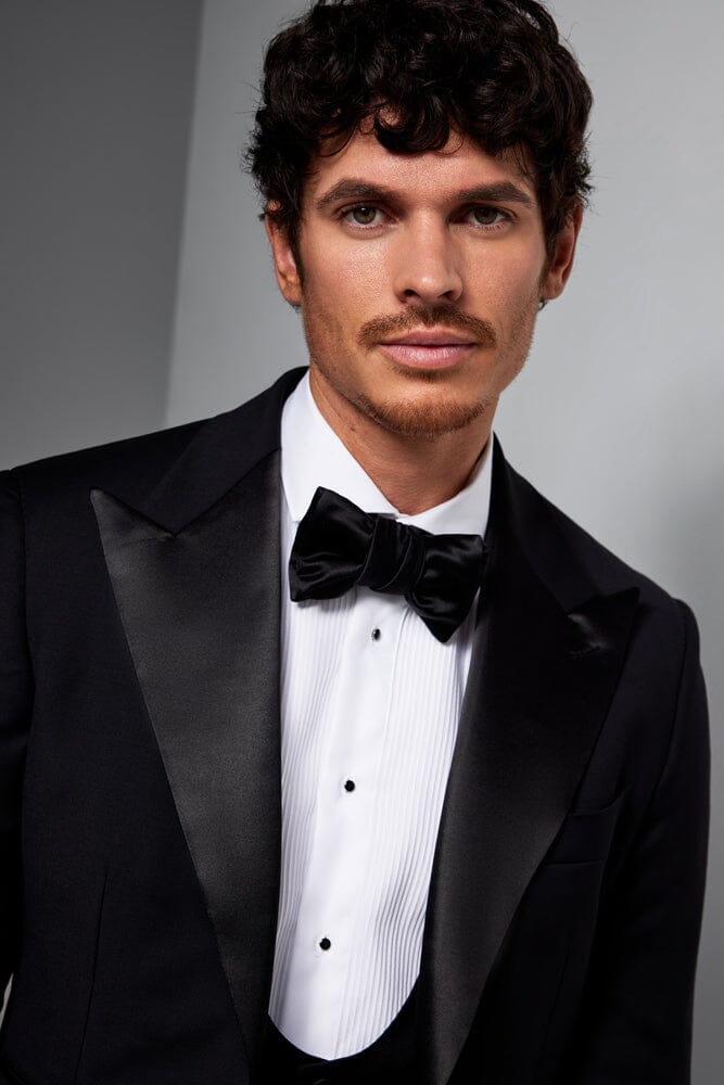 Samuel 11 Black Italian Wool Tuxedo - Premium Formal Suit for Weddings, Galas & Special Occasions