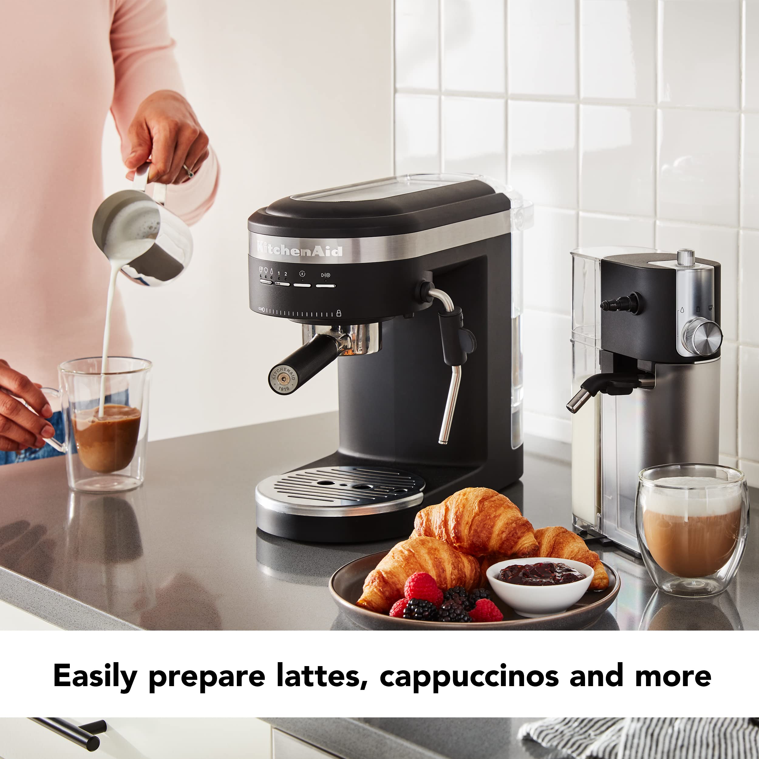 KitchenAid KESMK4 Automatic Milk Frother Attachment for Coffee & Latte - Perfect for Home Baristas & Coffee Lovers