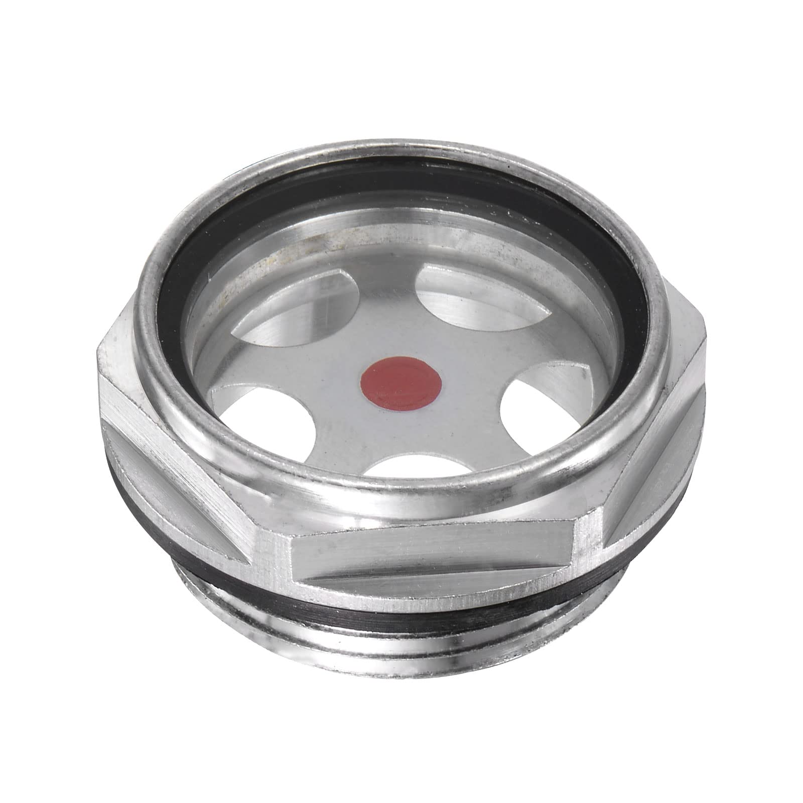 uxcell G1-1/4 Male Threaded Aluminum Oil Level Sight Glass for Air Compressor - Liquid Level Indicator Gauge with Durable Window - Perfect for Industrial Machinery & Pneumatic System Maintenance