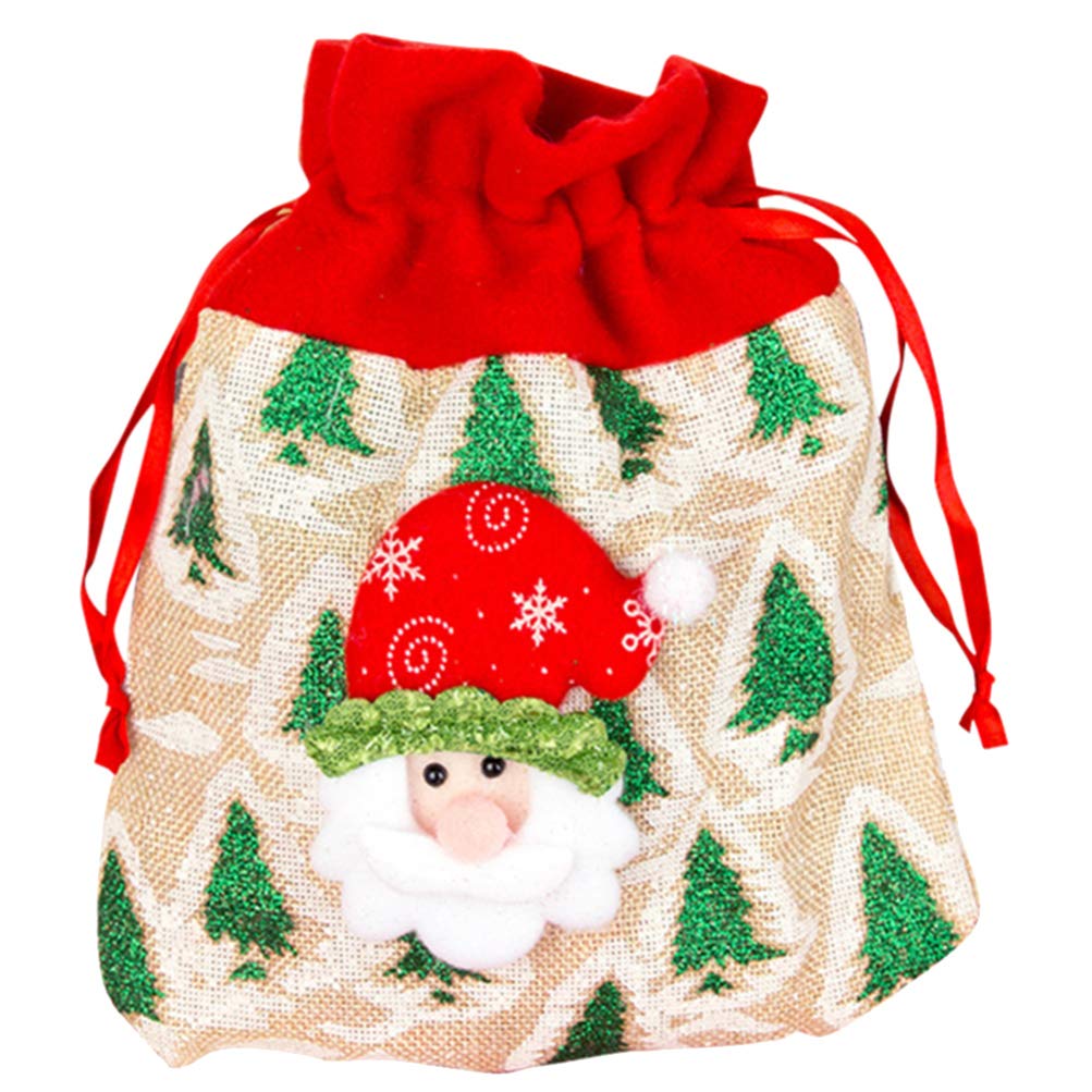 Cabilock 1-Piece Christmas Gift Linen Drawstring Bag - Portable Present Pouch for Candy, Party Favors & Holiday Gifts (Random Color) - Perfect for Christmas Stocking Stuffers, Wedding Favors & Birthday Party Treats